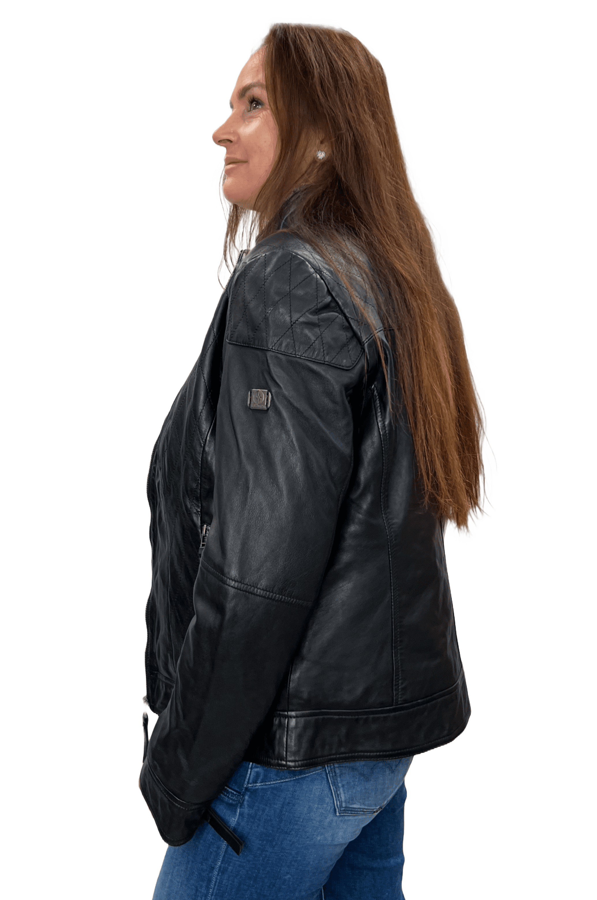 Arqueonautas B17 231892  Damen Lederjacke mit Fellkragen