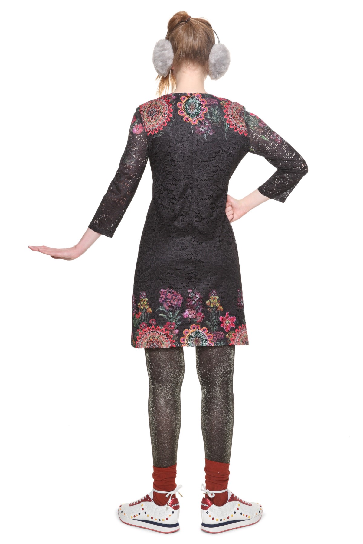 Desigual Darina Damen Kleid mit Spitze - schwarz