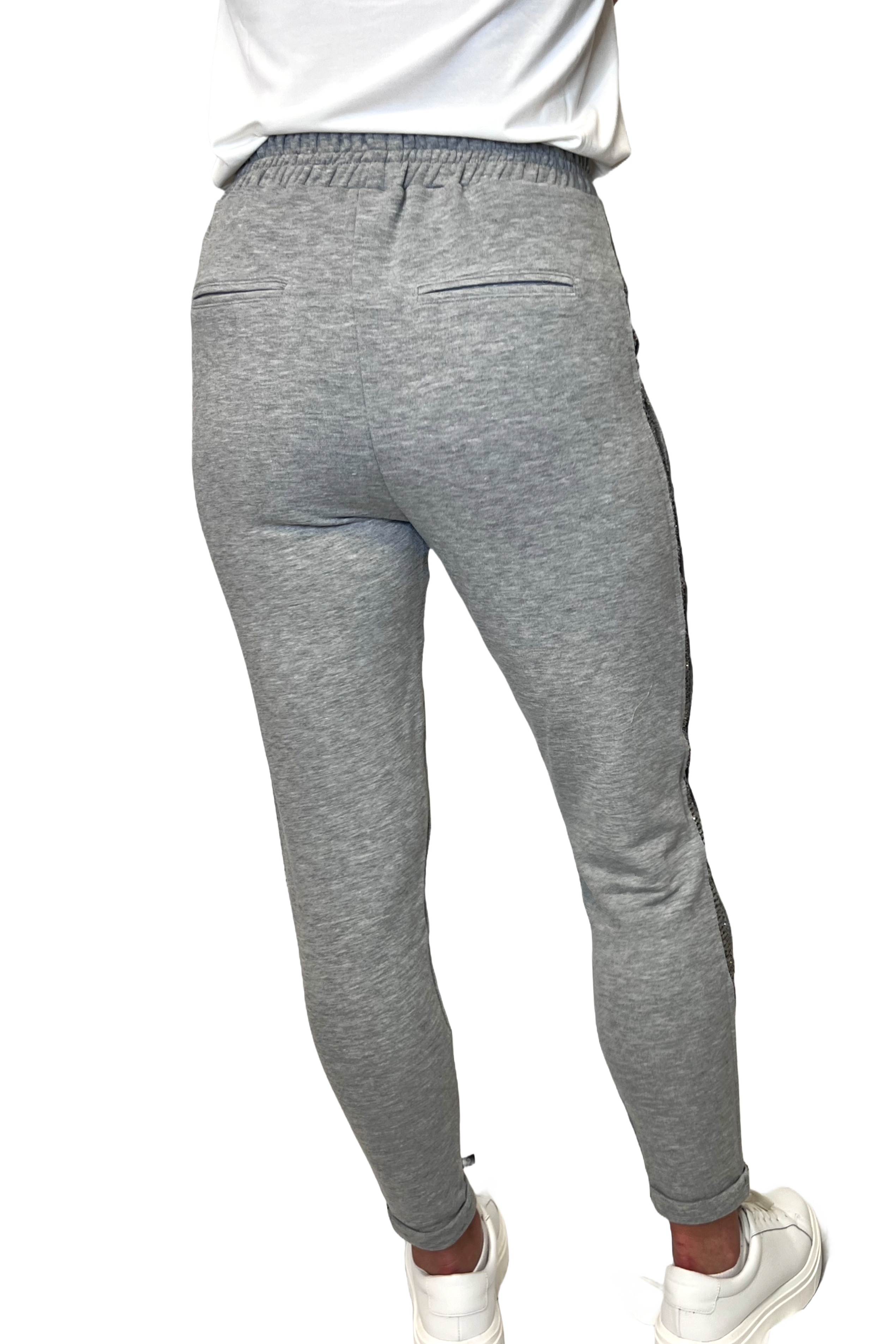 Cotton Candy Gracey 1195 PA-03 Damen Hose mit Seitenstreifen aus Glitzersteinchen