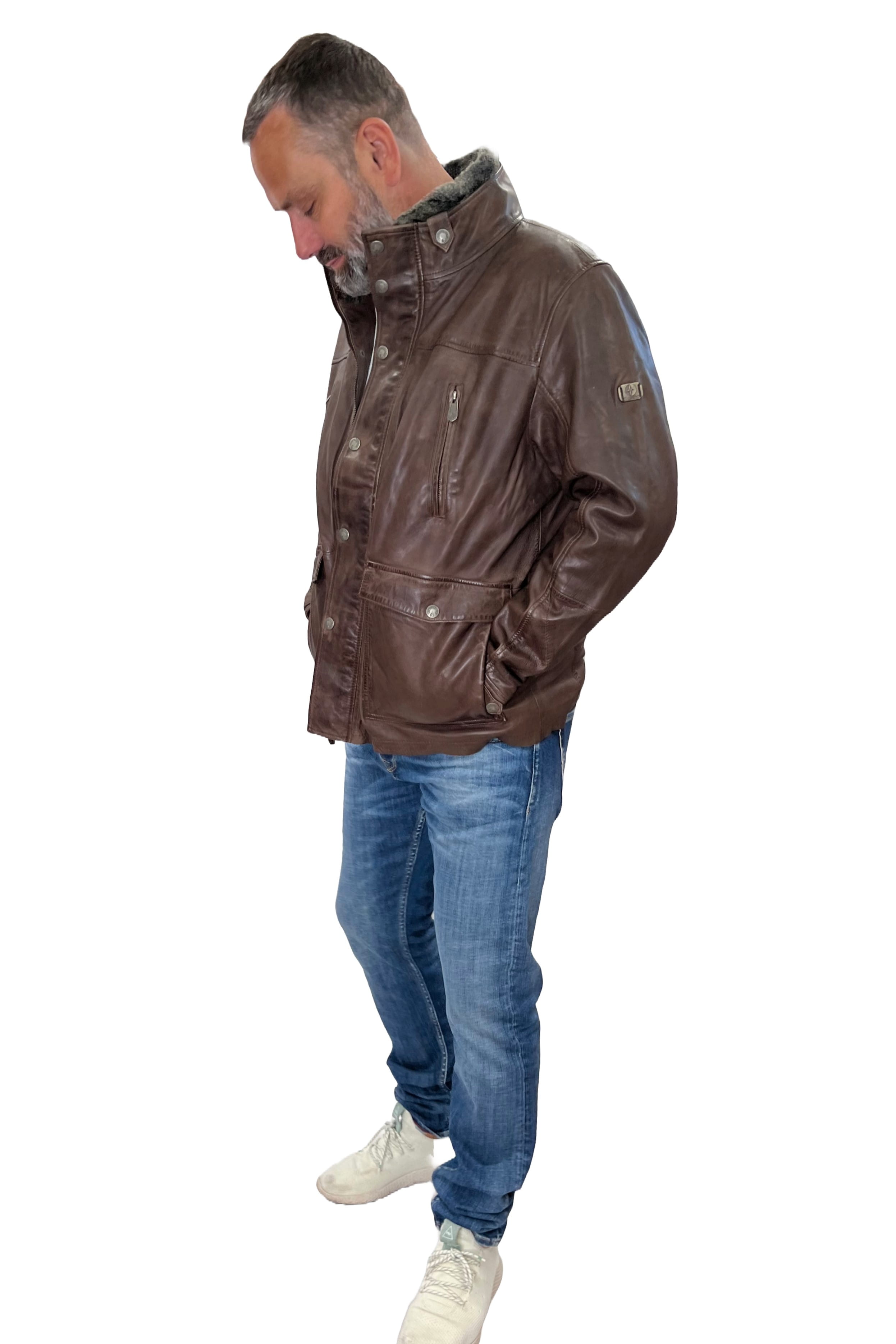Arqueonautas 612806 Herren Lederjacke