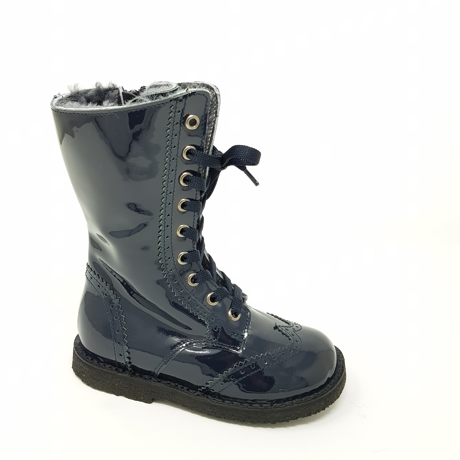 Zecchino d´Oro A06-660 Mädchen Lack Schnürstiefel Budapester