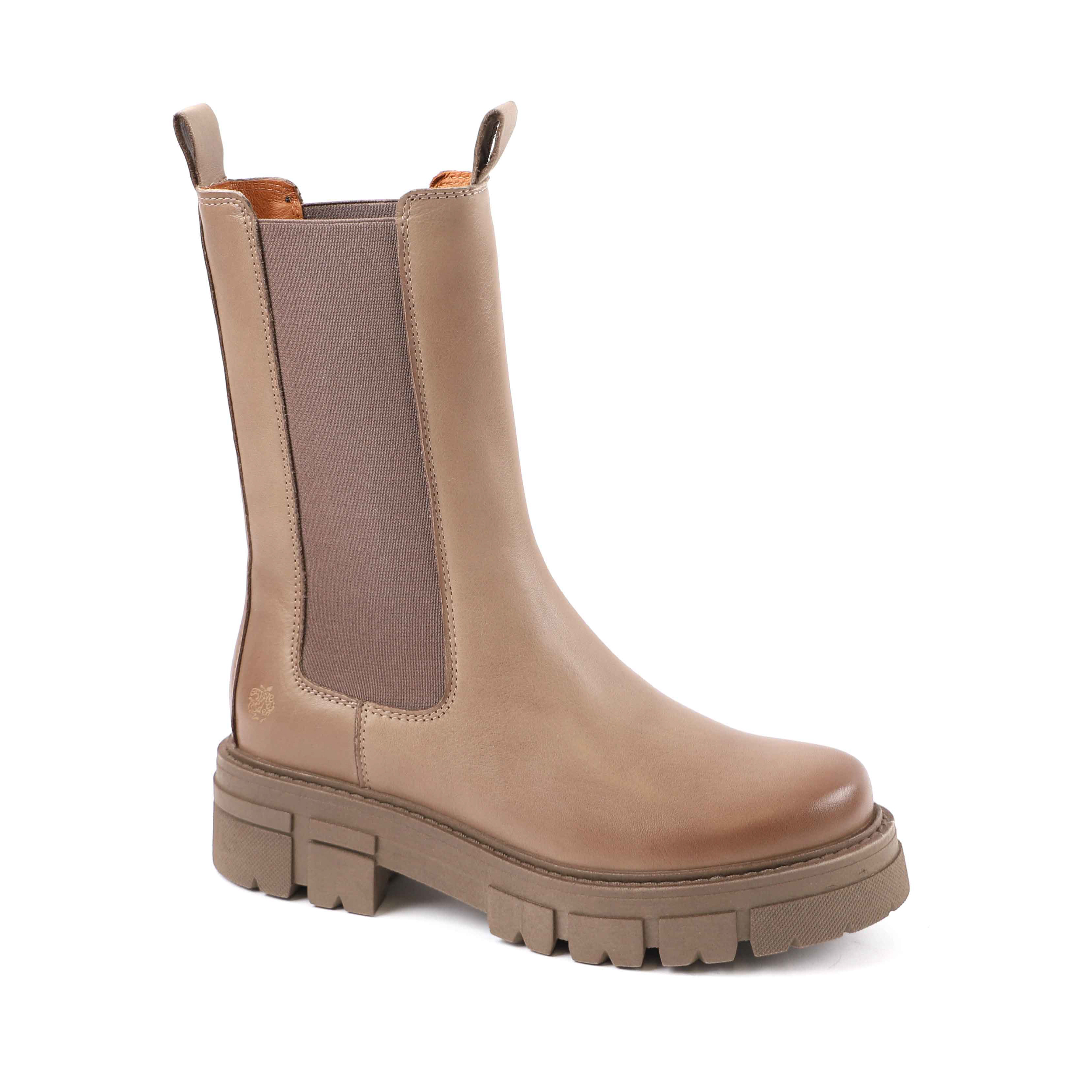 Apple of Eden Cher Damen High Chelsea Stiefel - glatt Leder