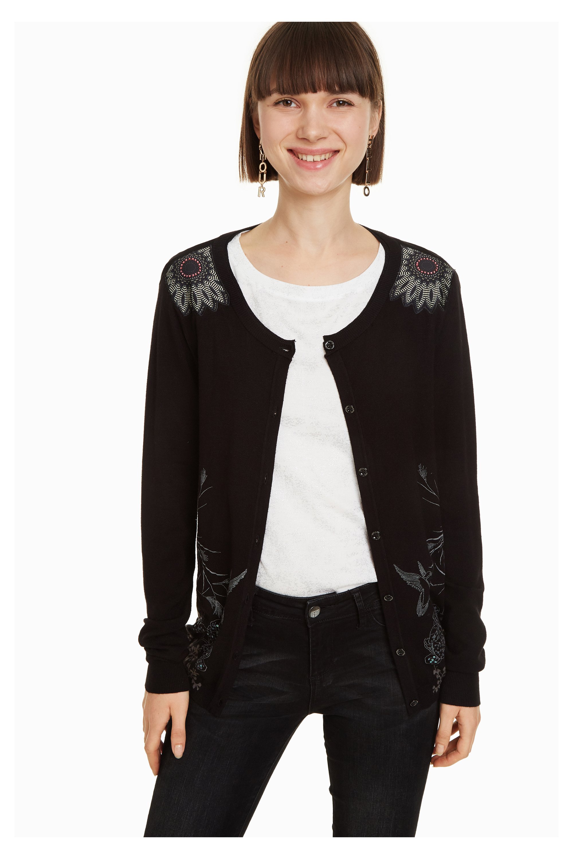 Desigual Anita Damen Fein Strickjacke
