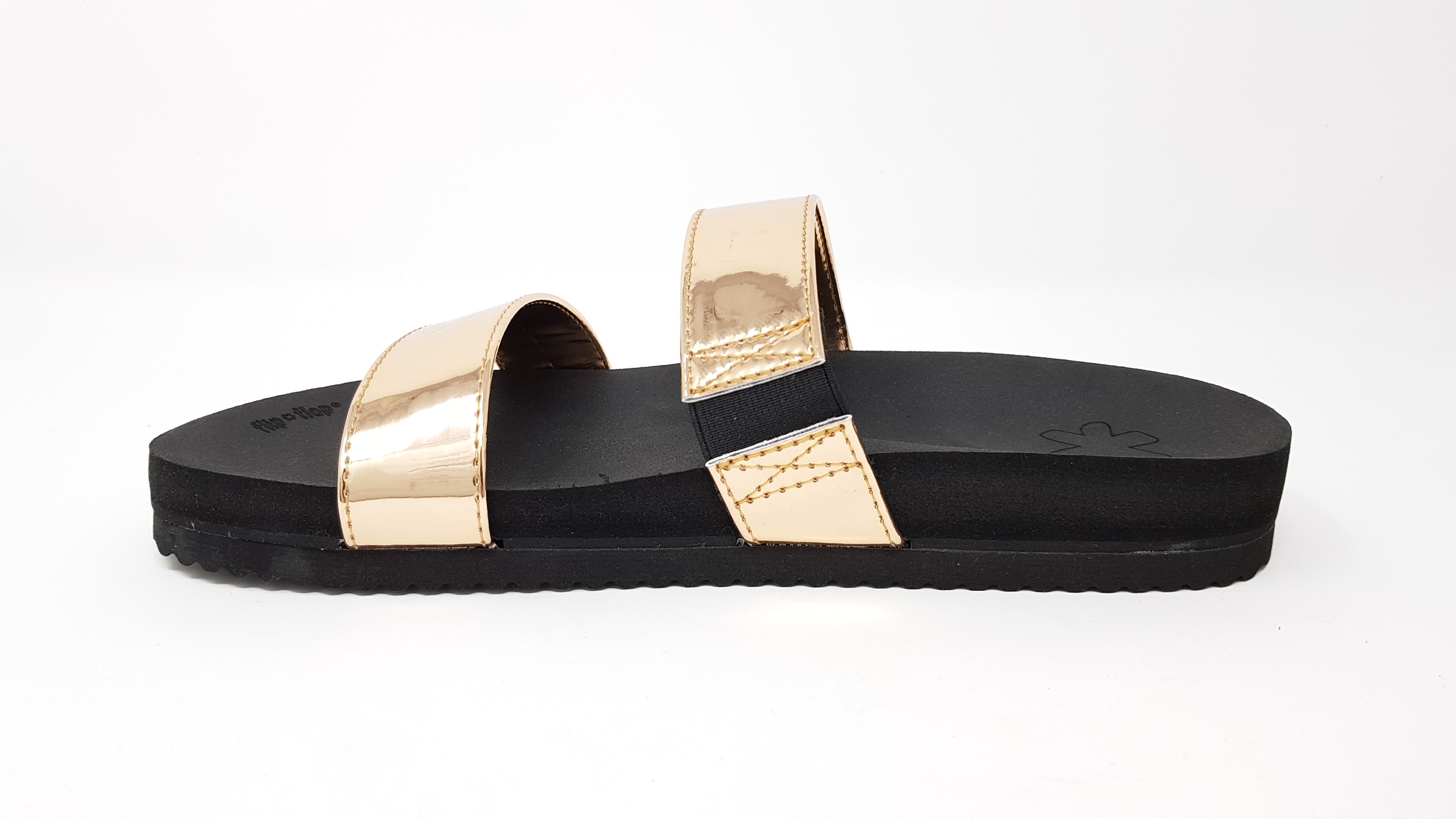 Flip Flop Double Strap Mirror metallic  Damen Slipper Sandalen