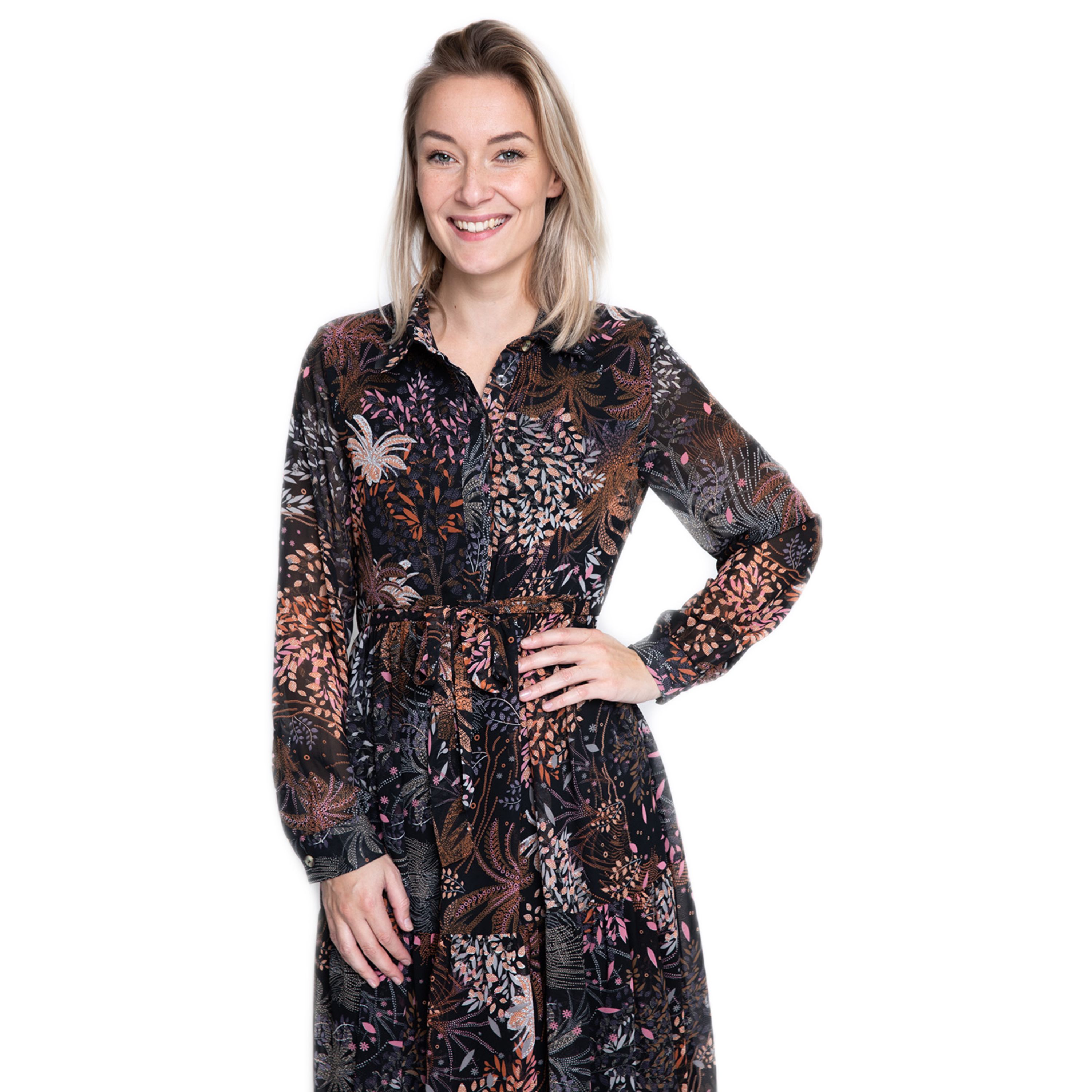 Zhrill Elena Damen Chiffon Maxi Kleid mit Blumenmuster
