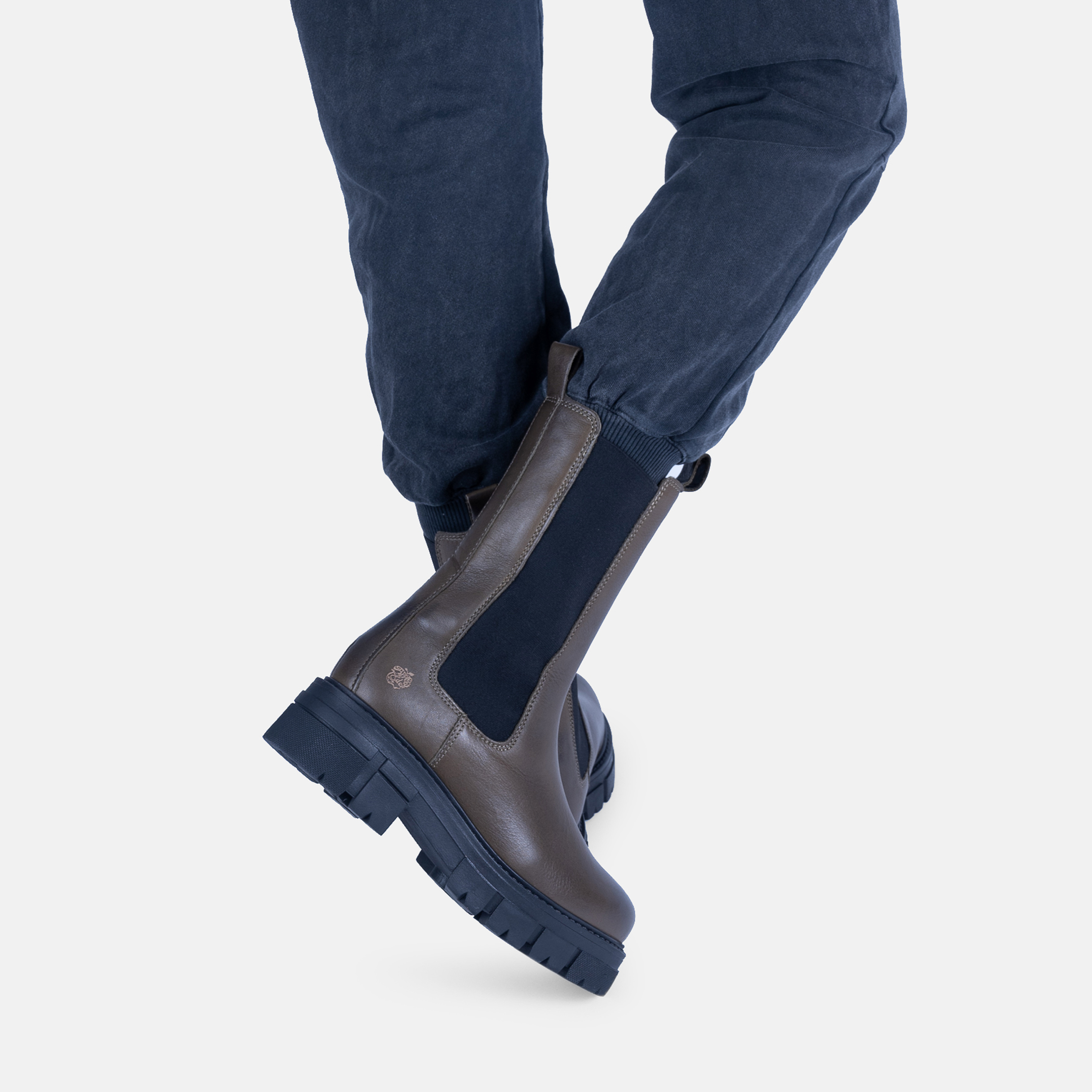 Apple of Eden Cher Damen High Chelsea Stiefel - glatt Leder