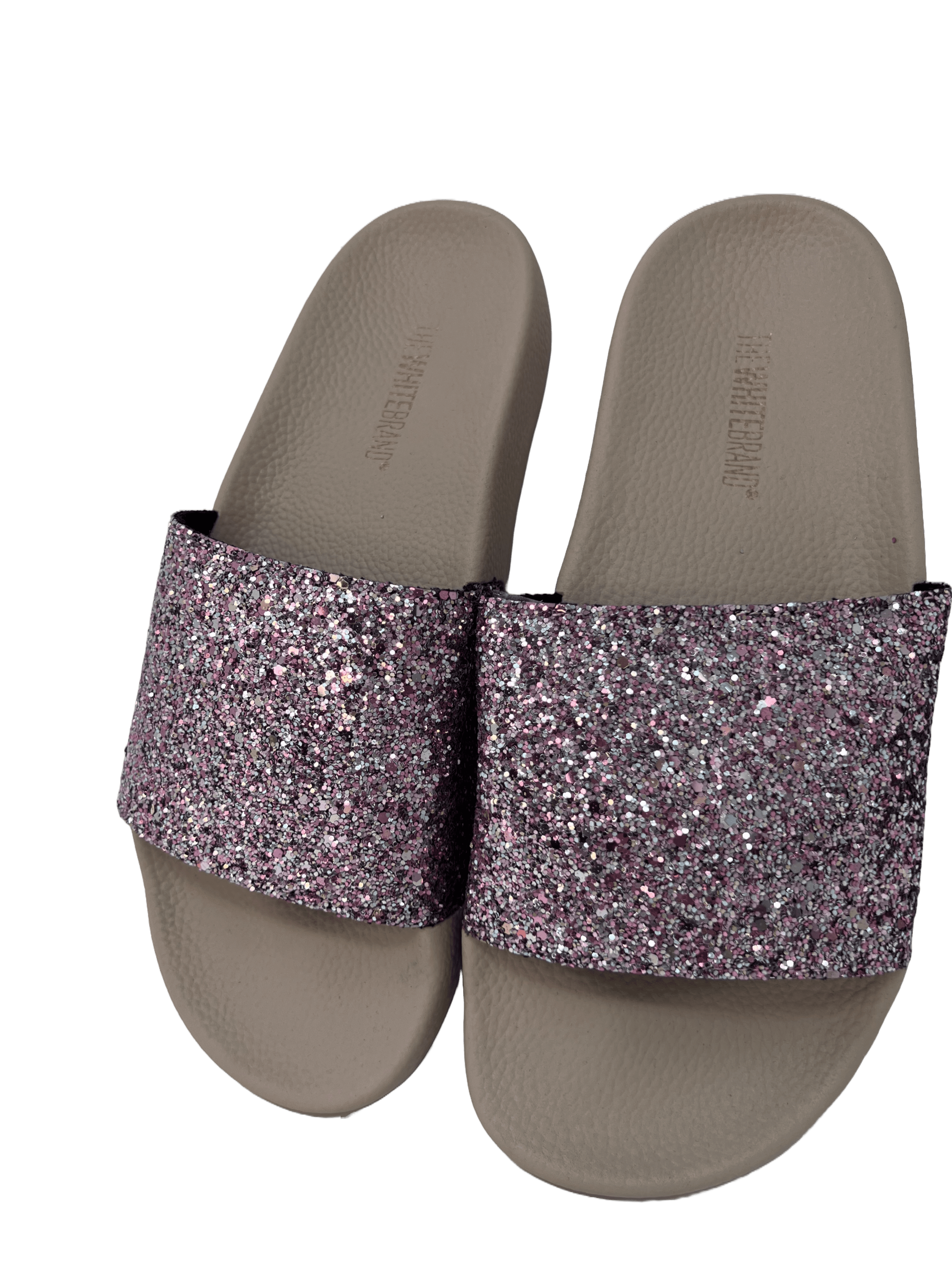The White Brand Glitter Damen Pantolette