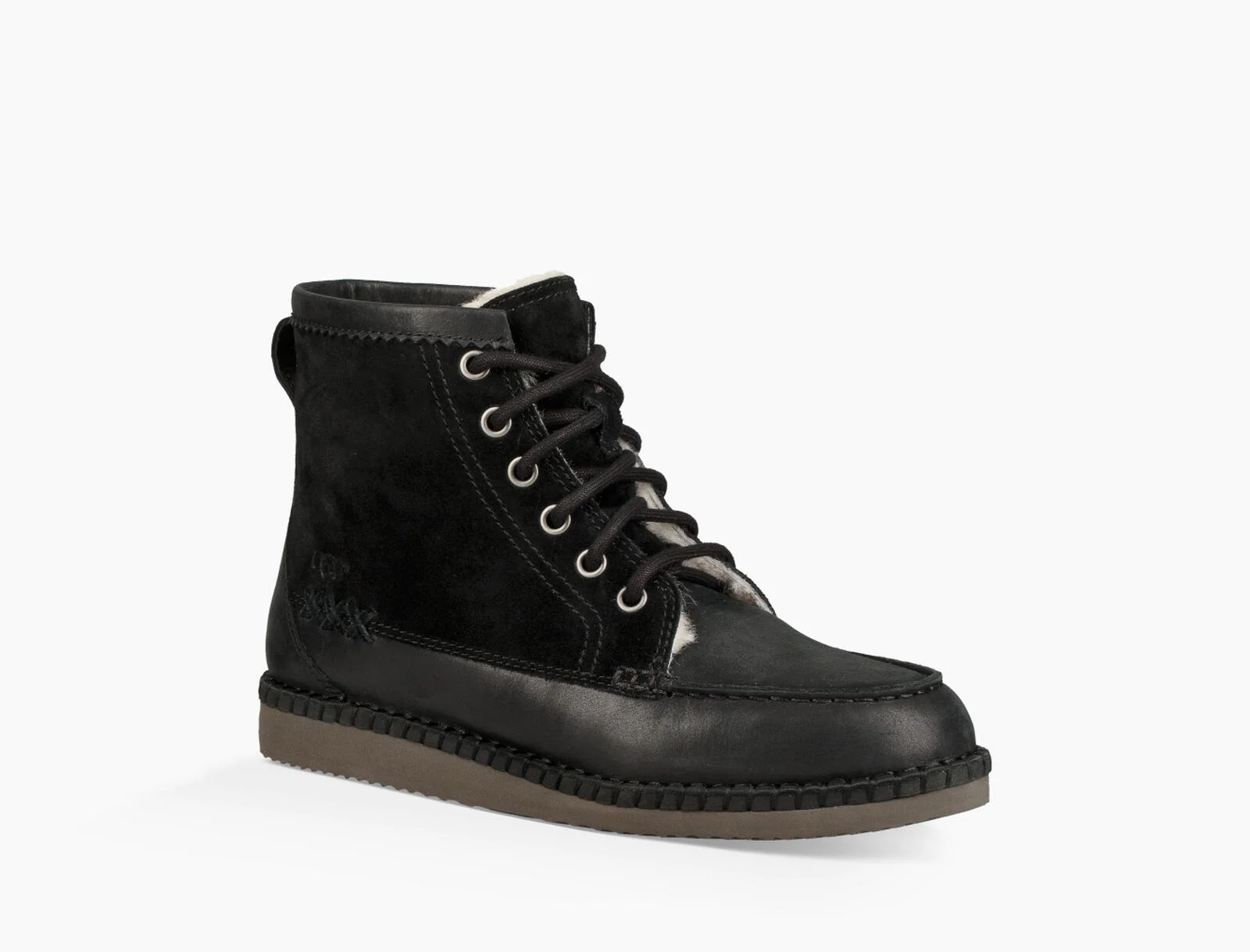 UGG Quinlin lace up Schnürrschuh mit flaschigem Lamm Futter - schwarz