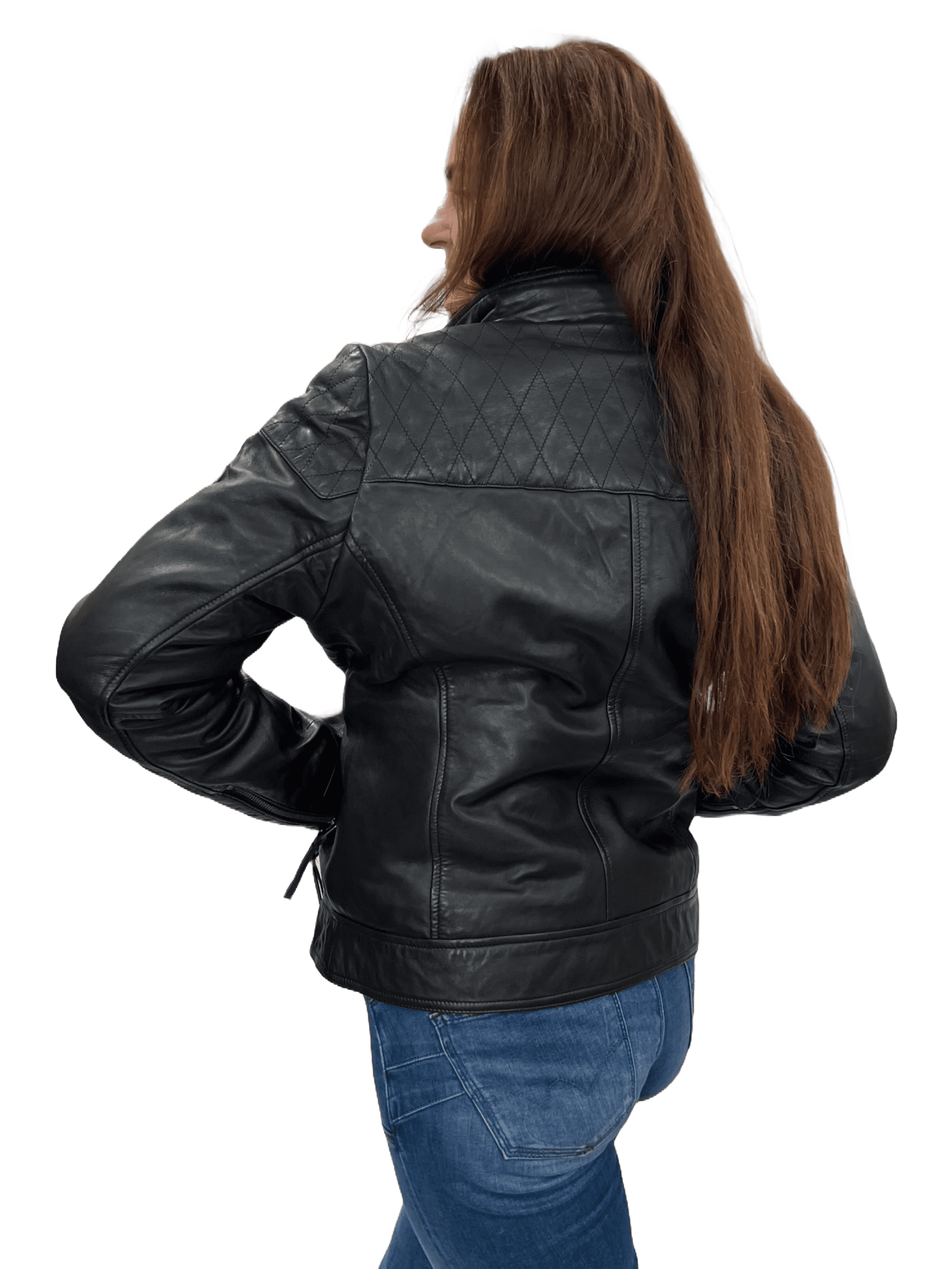 Arqueonautas B17 231892  Damen Lederjacke mit Fellkragen