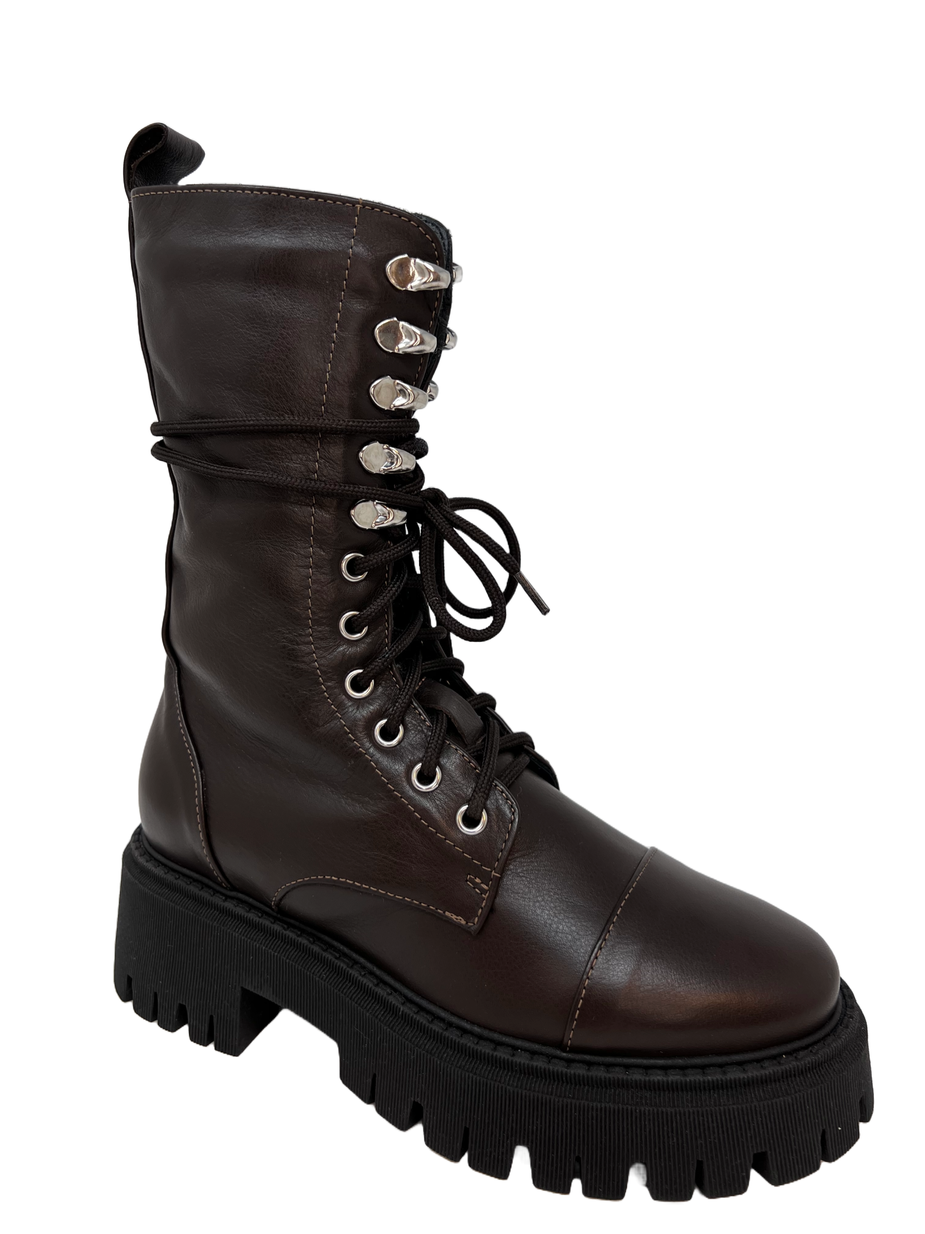 Crown Sarre Udine Damen Schnürstiefel mit Lammfell Futter