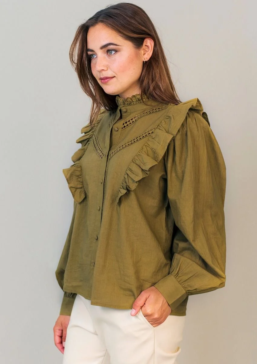 Circle of Trust Celeste oliv Damen Bluse
