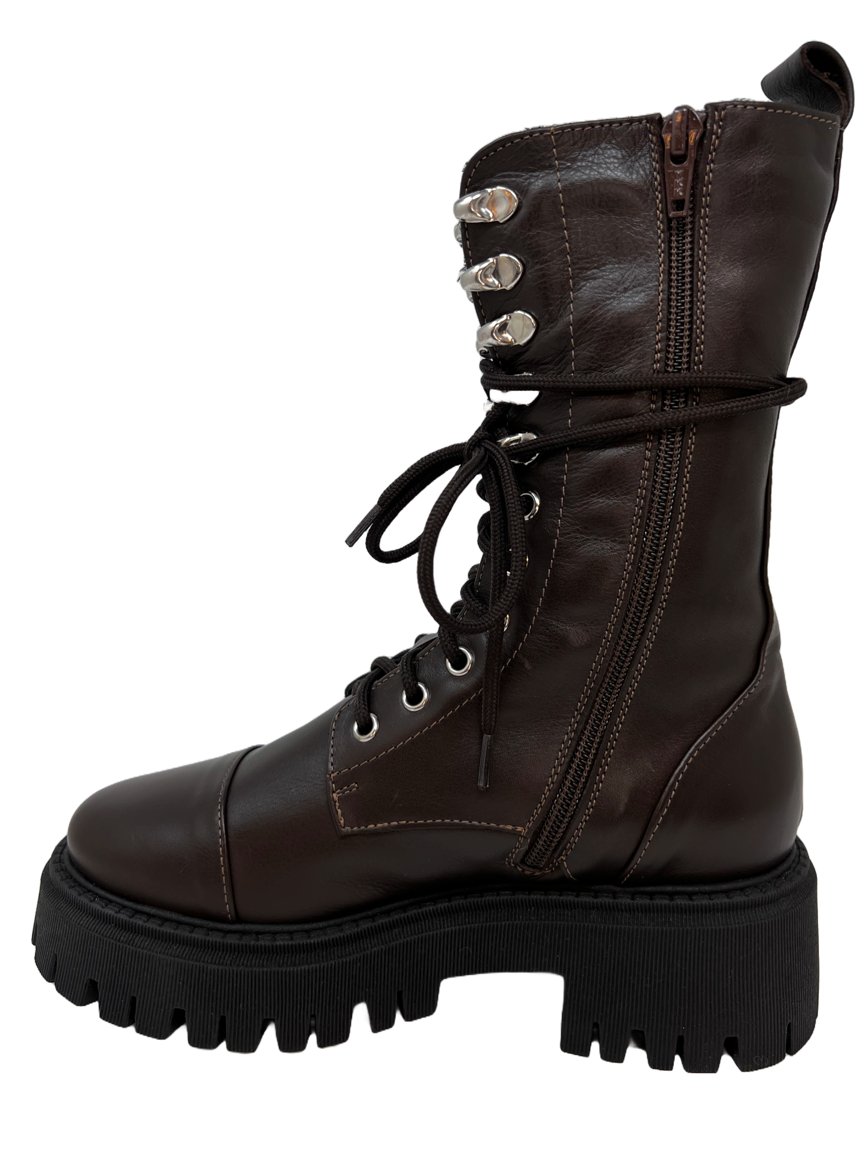 Crown Sarre Udine Damen Schnürstiefel mit Lammfell Futter