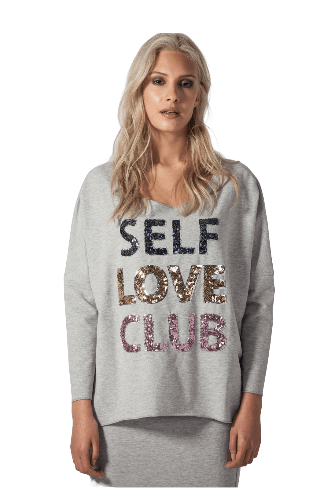 Cotton Candy SW-01 Damen Pullover mit Glitter Aufschrift
