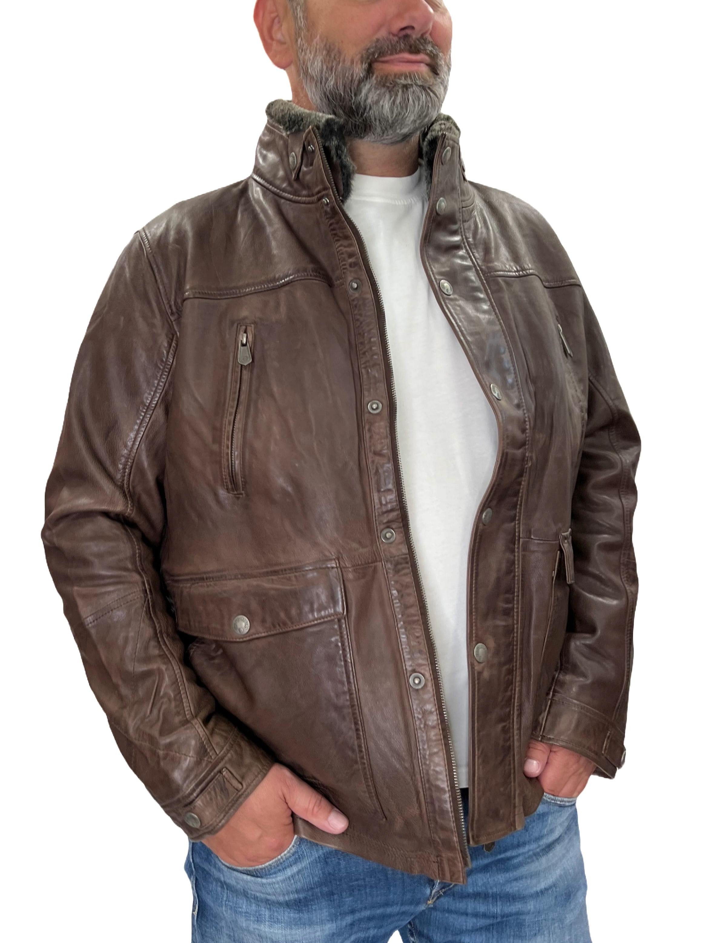 Arqueonautas 612806 Herren Lederjacke
