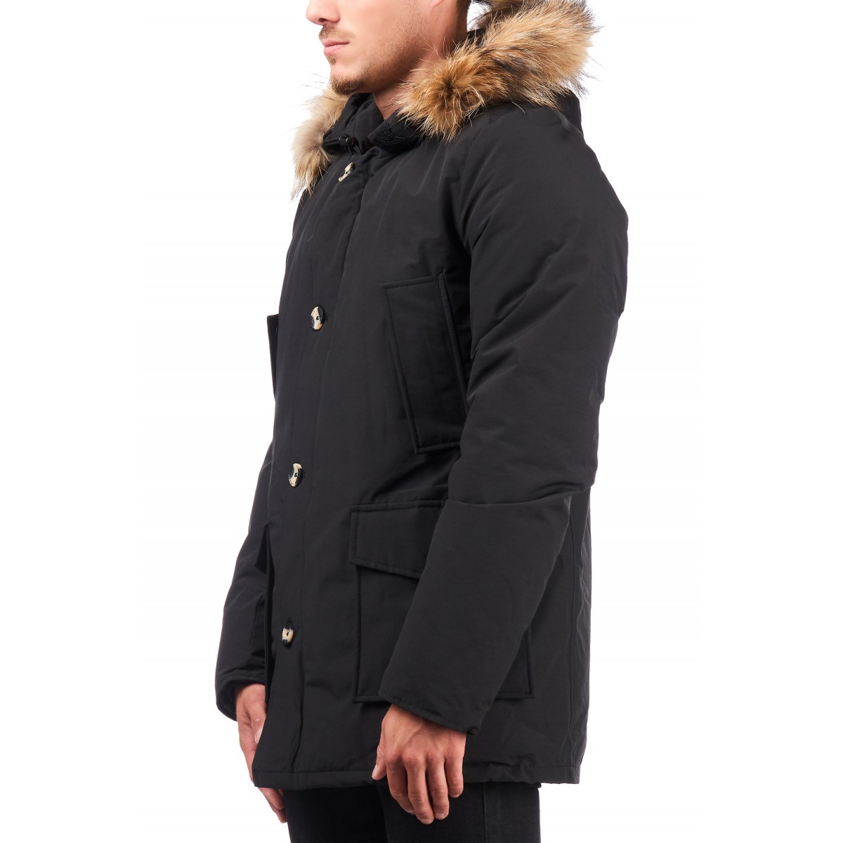 Airforce 4 Pocket Cotton Herren Parka mit Fellkragen