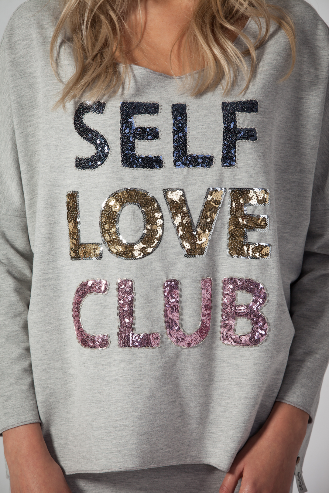 Cotton Candy SW-01 Damen Pullover mit Glitter Aufschrift