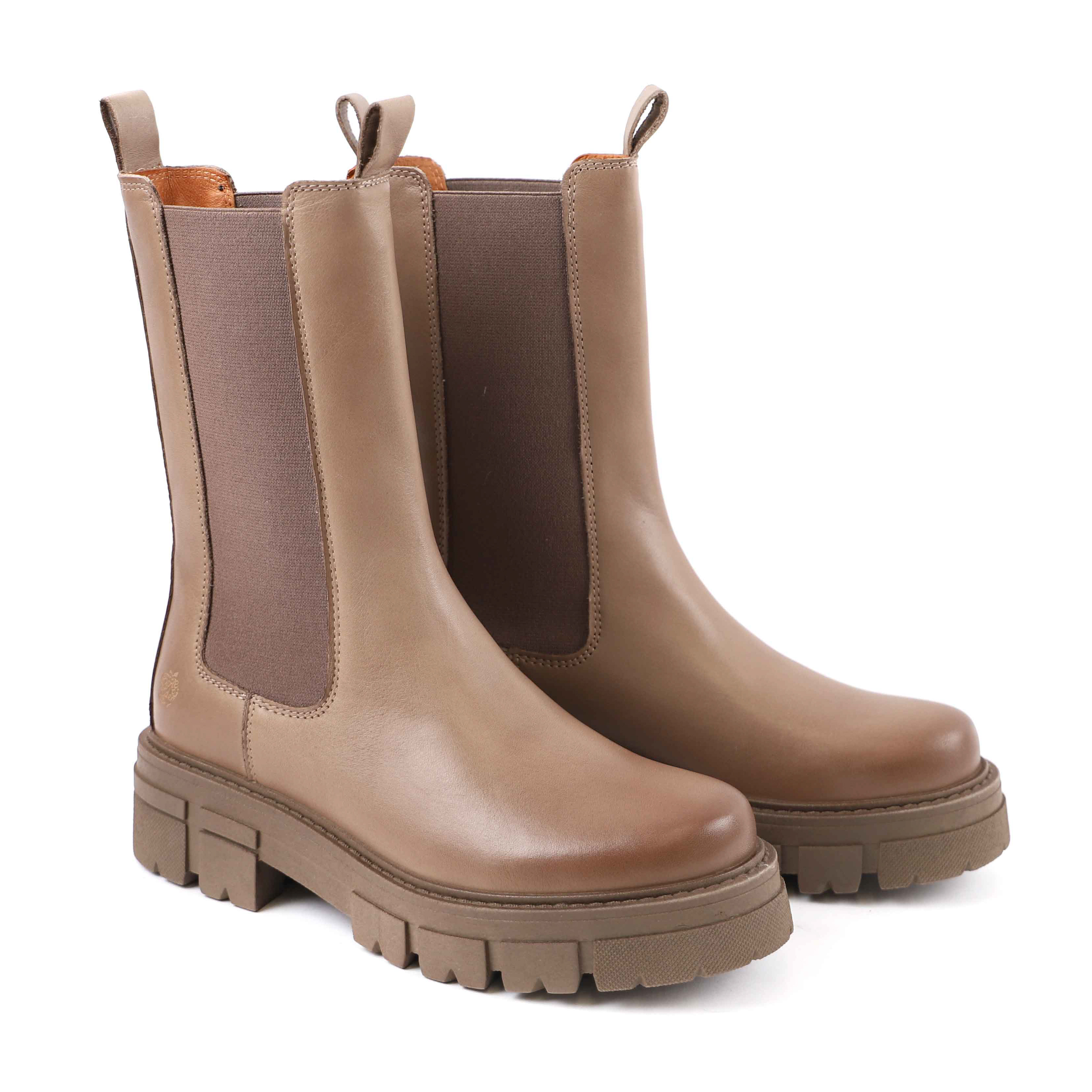 Apple of Eden Cher Damen High Chelsea Stiefel - glatt Leder