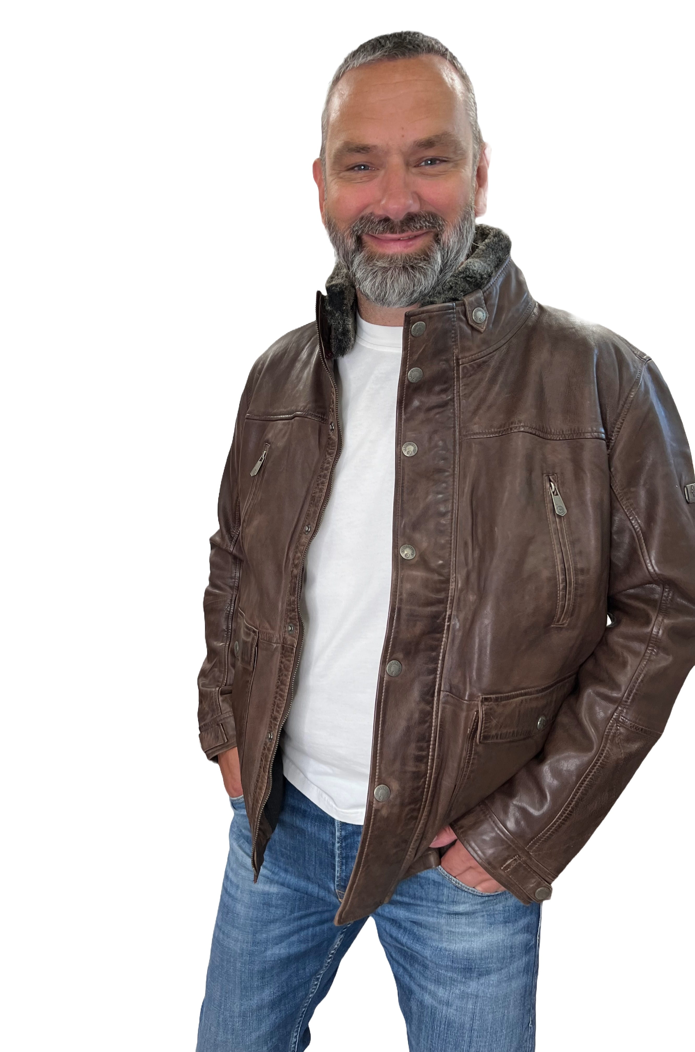 Arqueonautas 612806 Herren Lederjacke