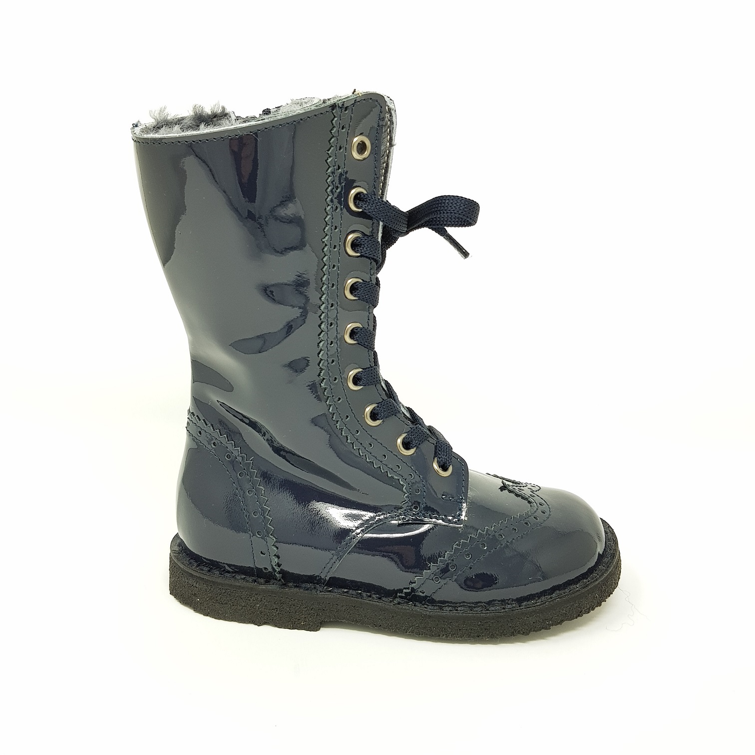 Zecchino d´Oro A06-660 Mädchen Lack Schnürstiefel Budapester