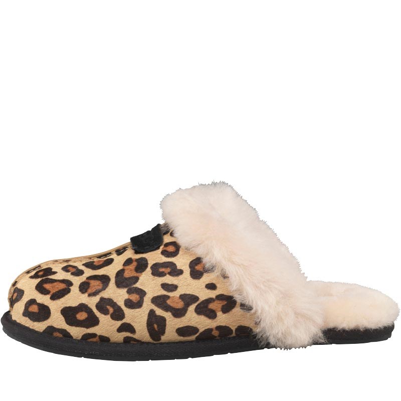 UGG Scuffette II Leo-calf hair Damen Hausschuhe - schwarz mit Geschenkbox