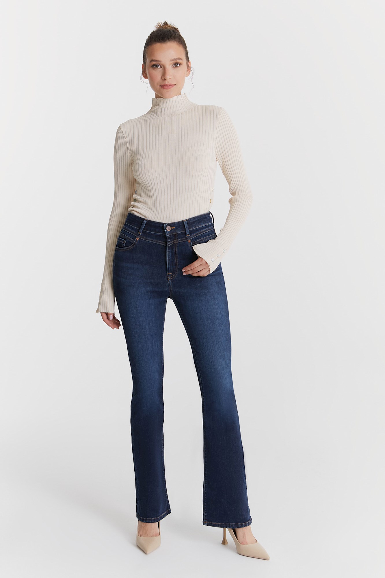 C.O.J. Denim Matilda Damen Schlagjeans