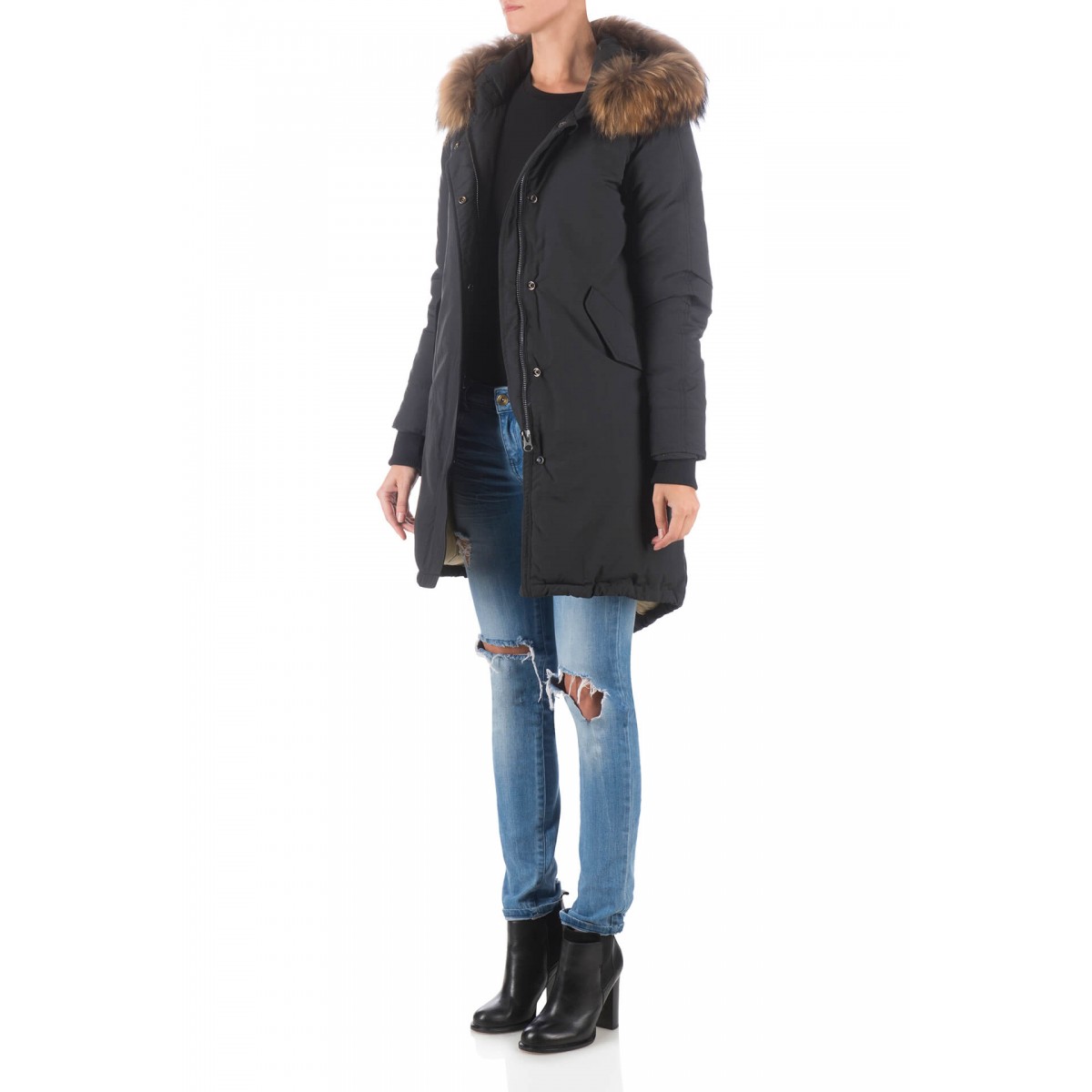 Airforce Fishtail Poly Damen Parka grau metalic