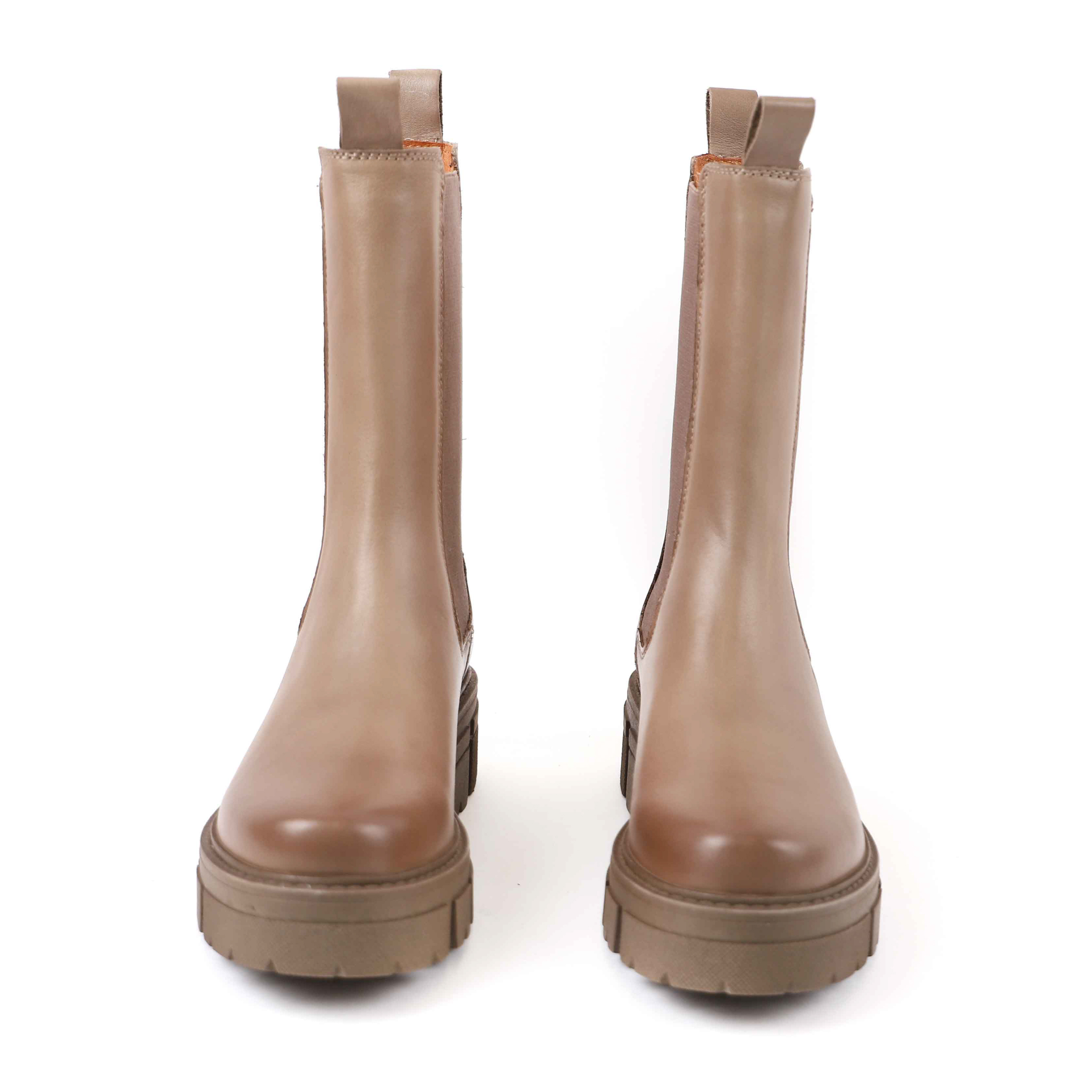Apple of Eden Cher Damen High Chelsea Stiefel - glatt Leder