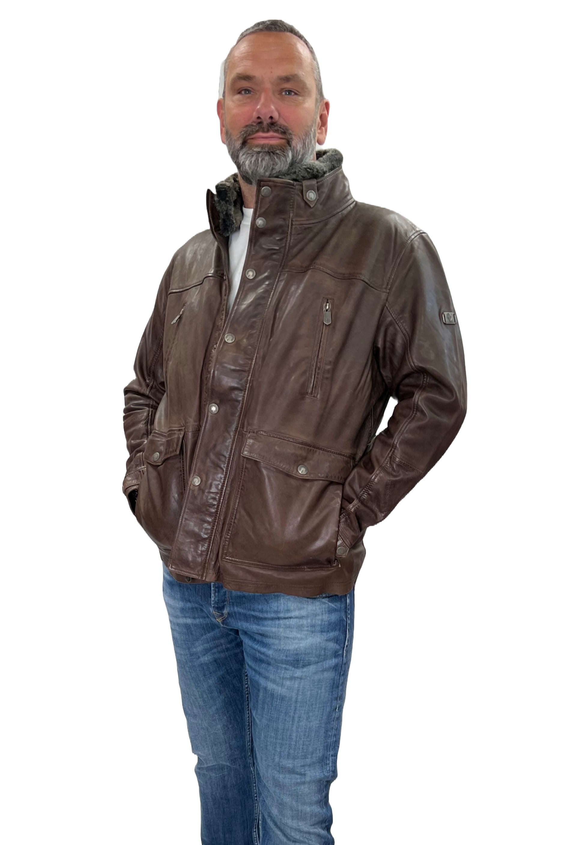 Arqueonautas 612806 Herren Lederjacke