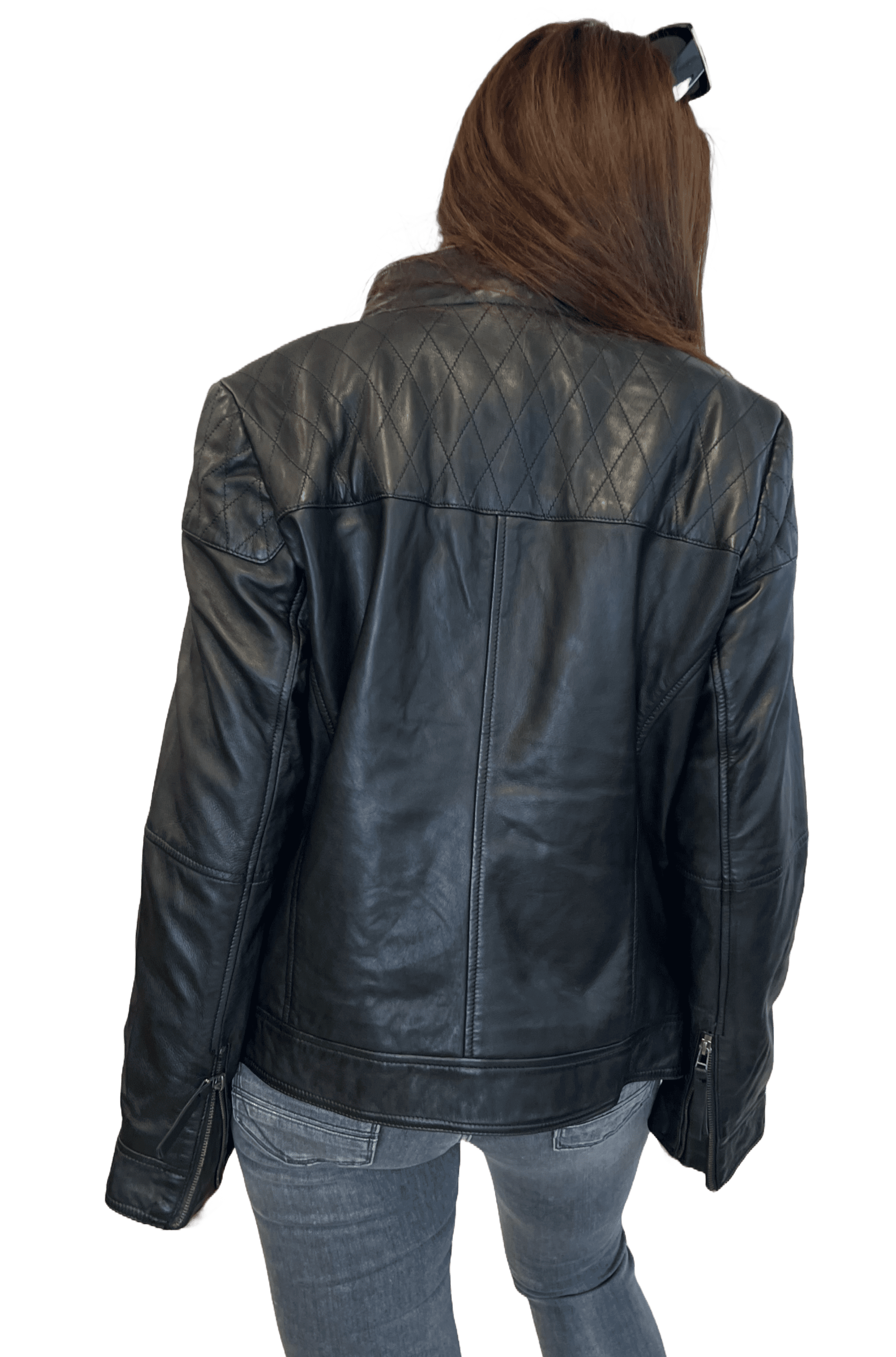 Arqueonautas B17 231892  Damen Lederjacke mit Fellkragen