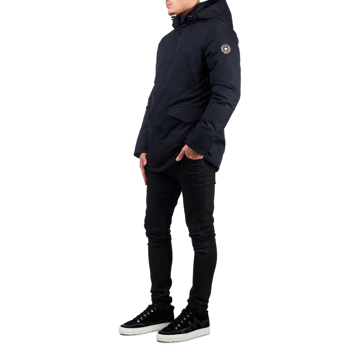 Airforce 2 Tone Slimfit Herren Parka - navy