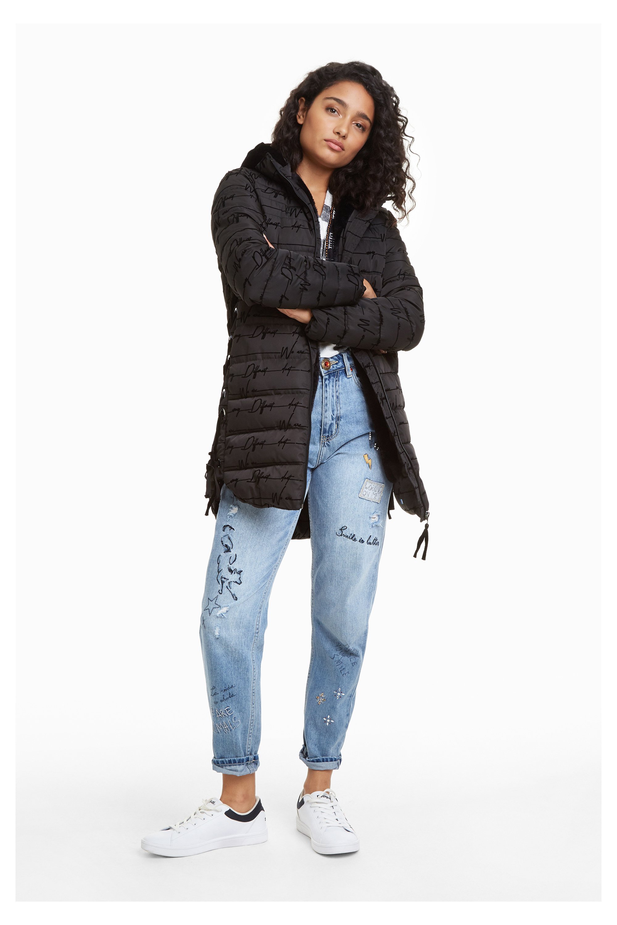 Desigual Padded Lucille Damen Mantel - schwarz