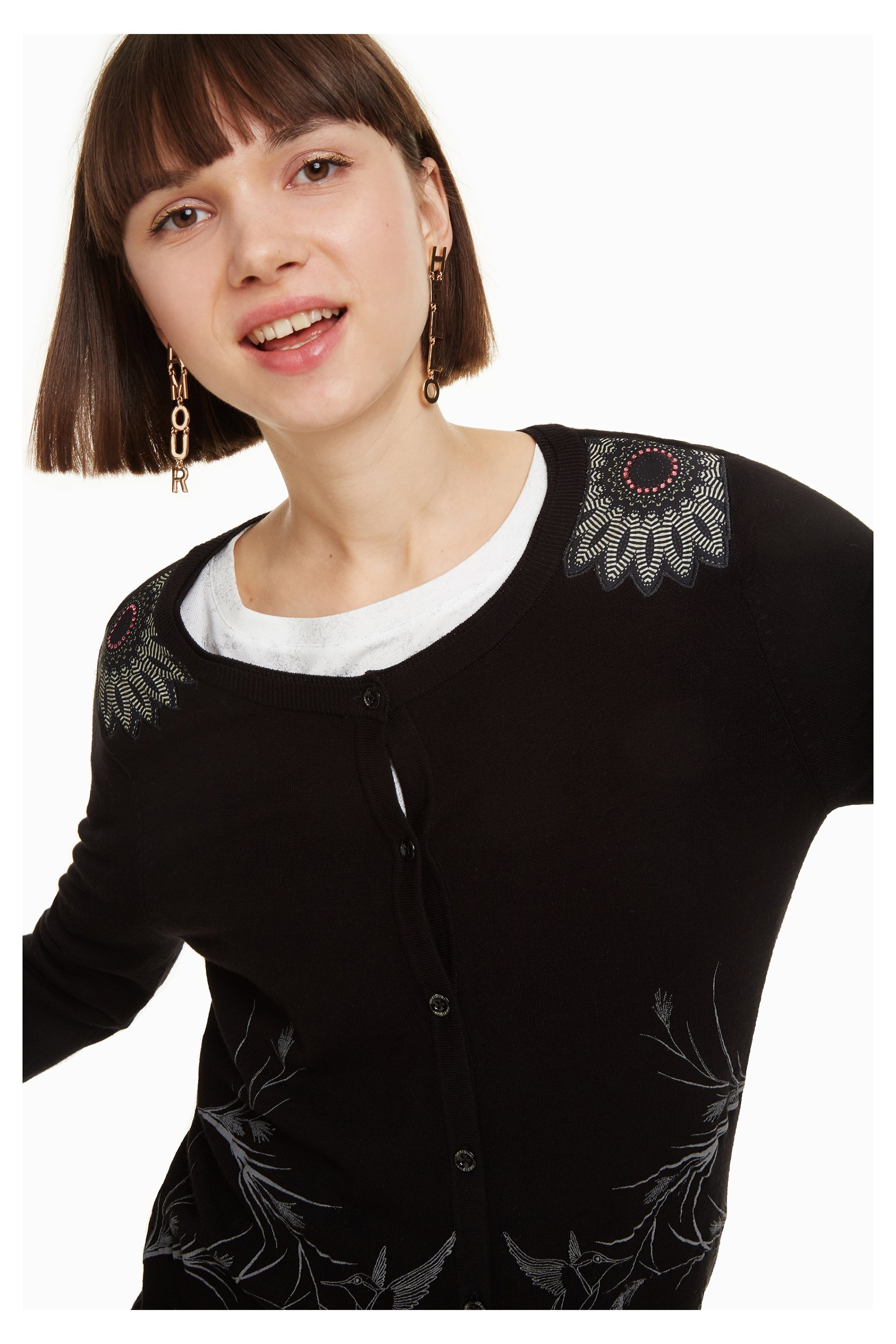 Desigual Anita Damen Fein Strickjacke