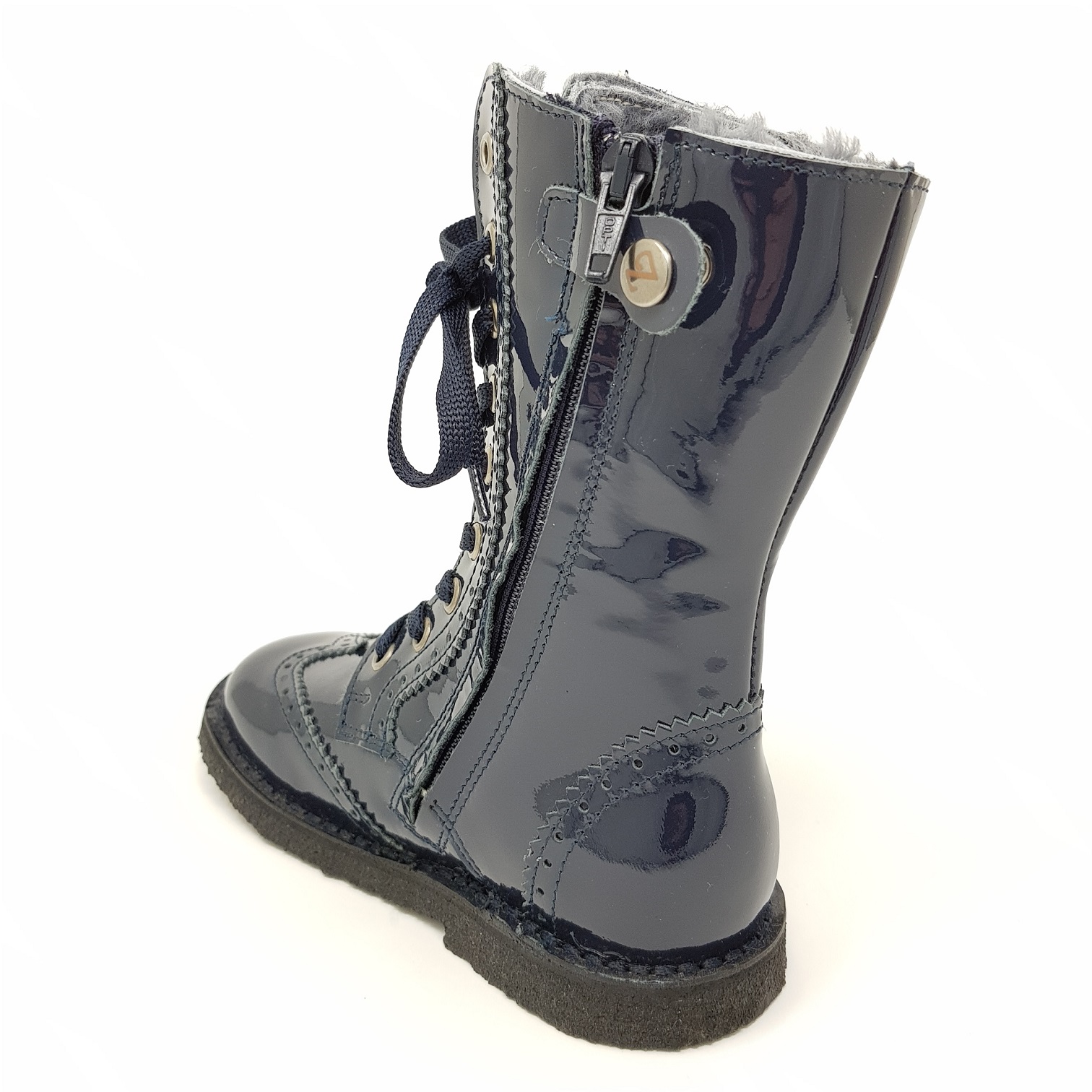 Zecchino d´Oro A06-660 Mädchen Lack Schnürstiefel Budapester
