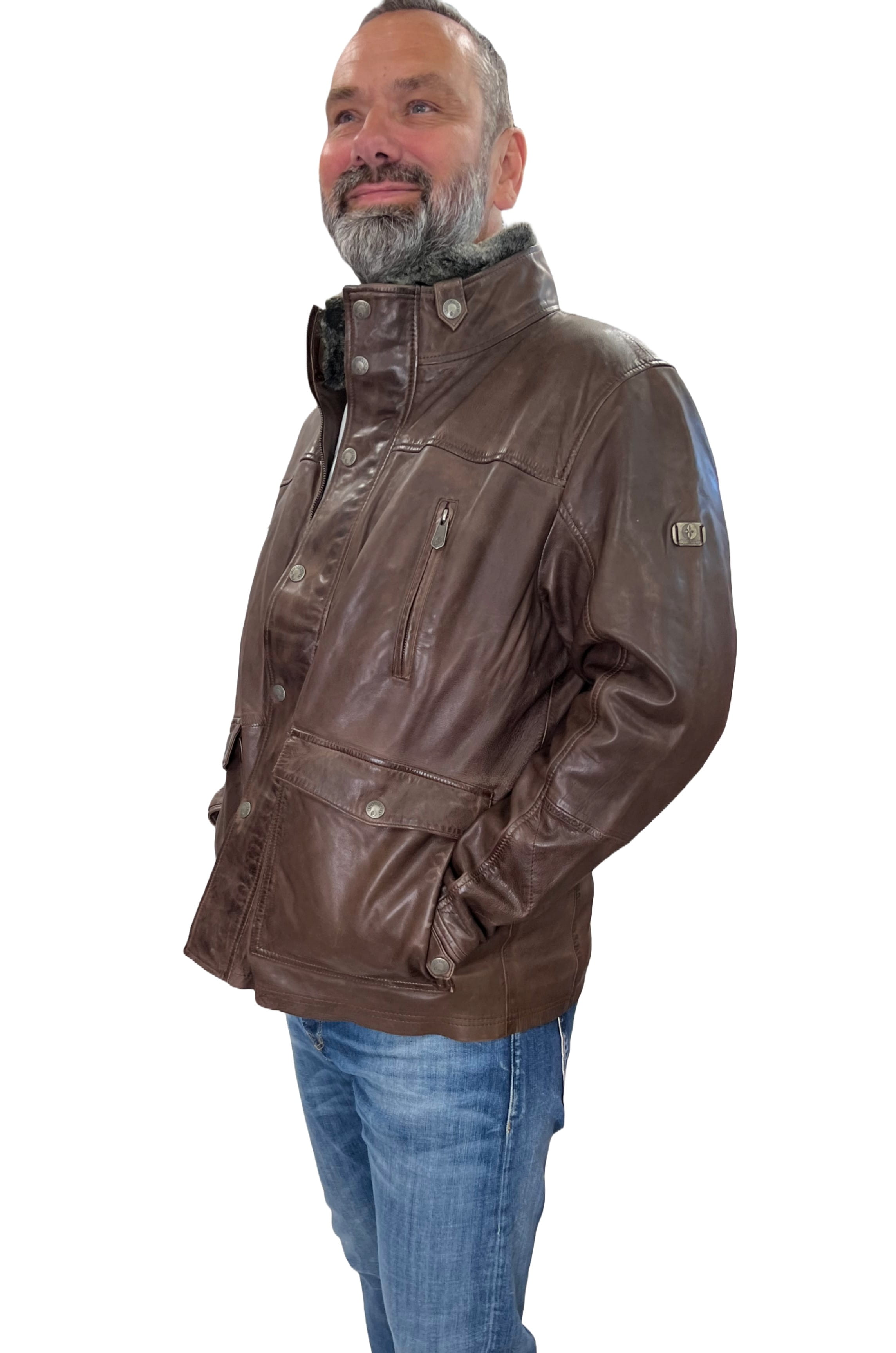 Arqueonautas 612806 Herren Lederjacke