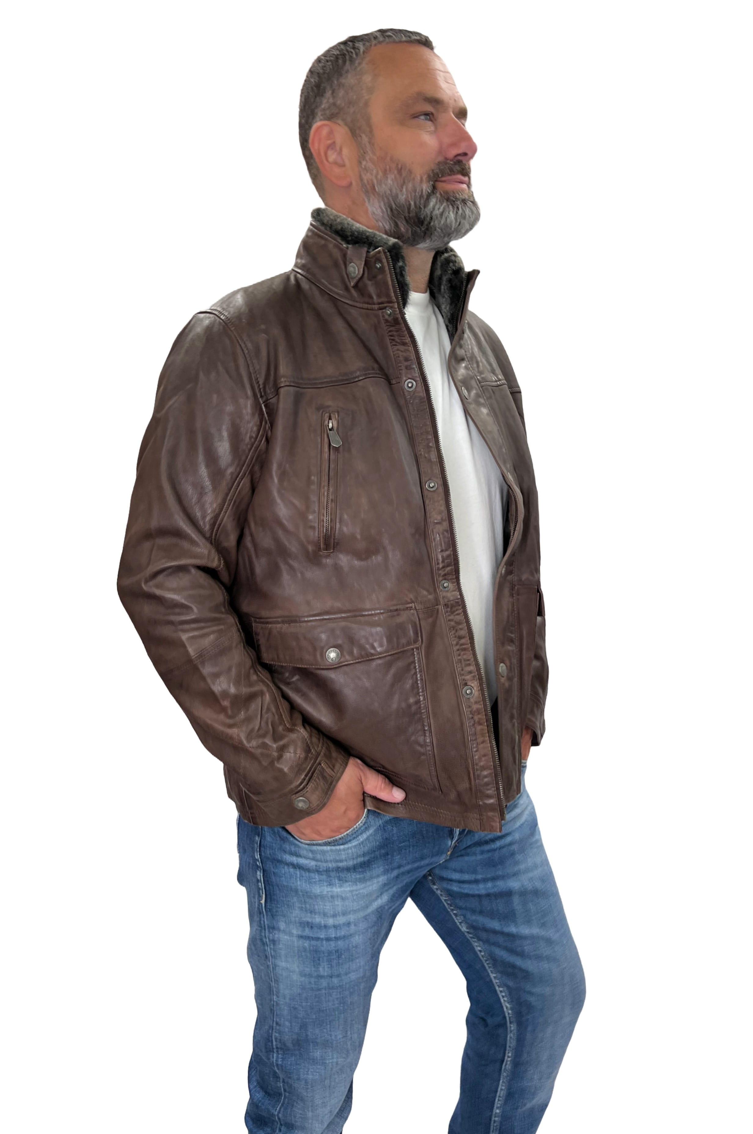 Arqueonautas 612806 Herren Lederjacke