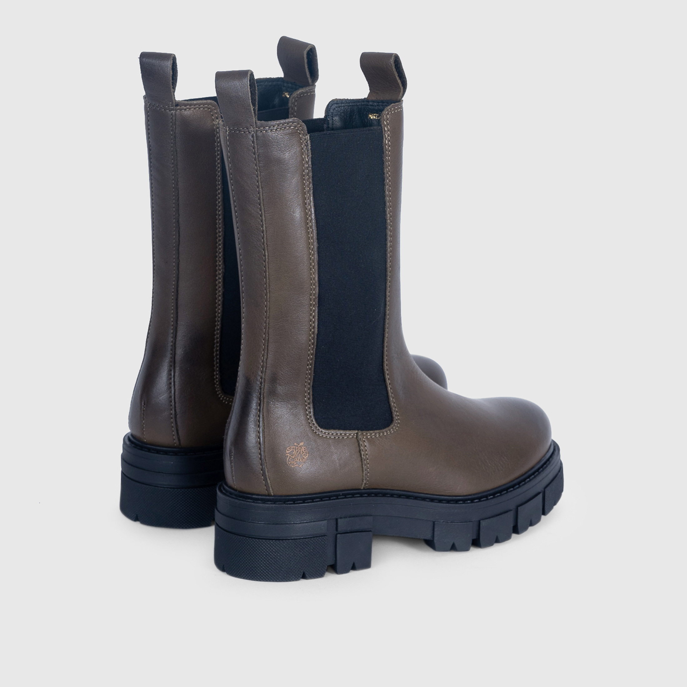 Apple of Eden Cher Damen High Chelsea Stiefel - glatt Leder
