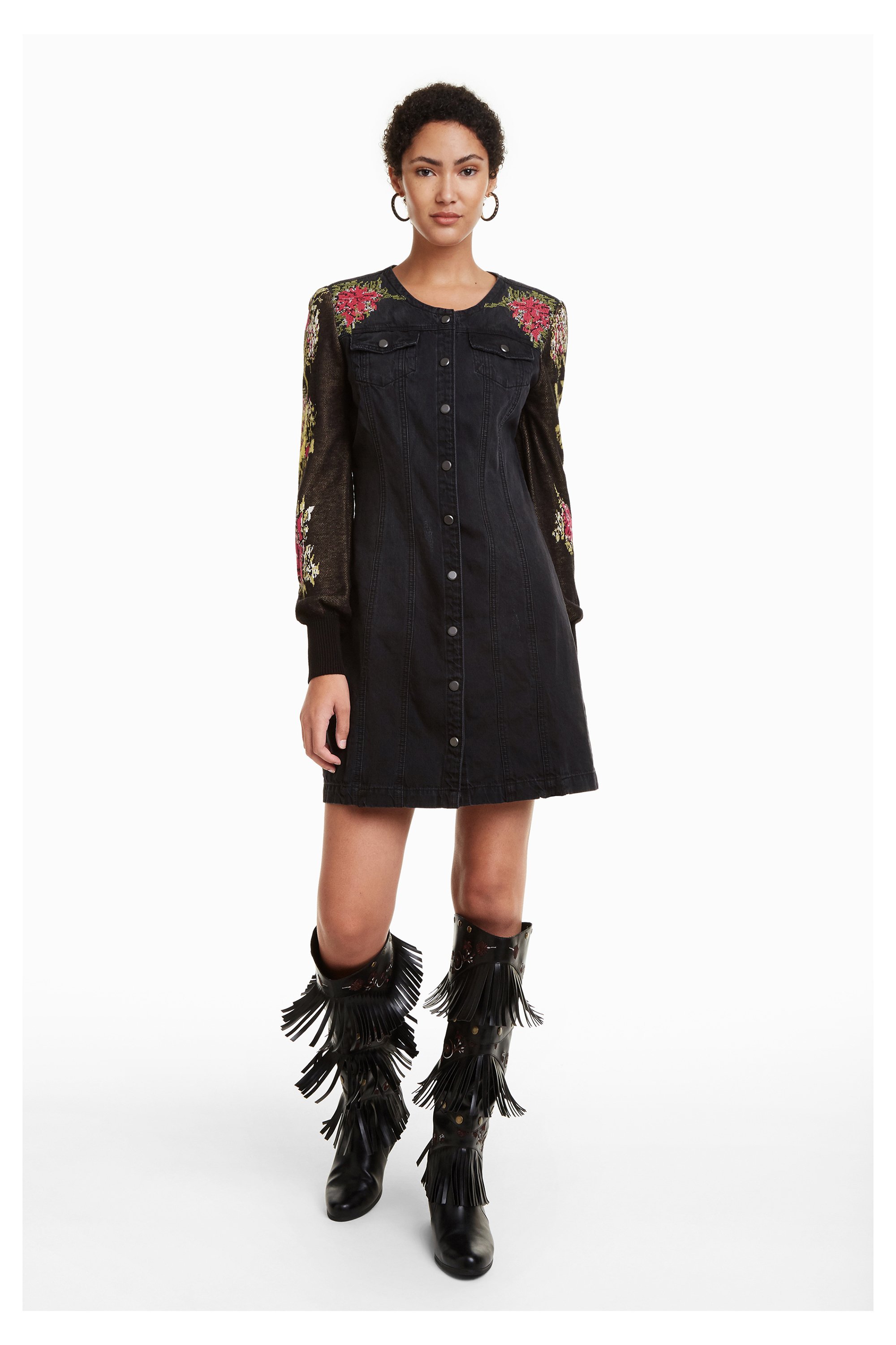 Desigual Roxanne Damen Jeans Kleid - schwarz