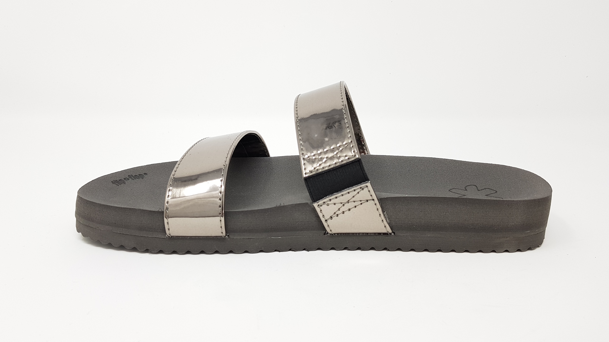 Flip Flop Double Strap Mirror metallic  Damen Slipper Sandalen