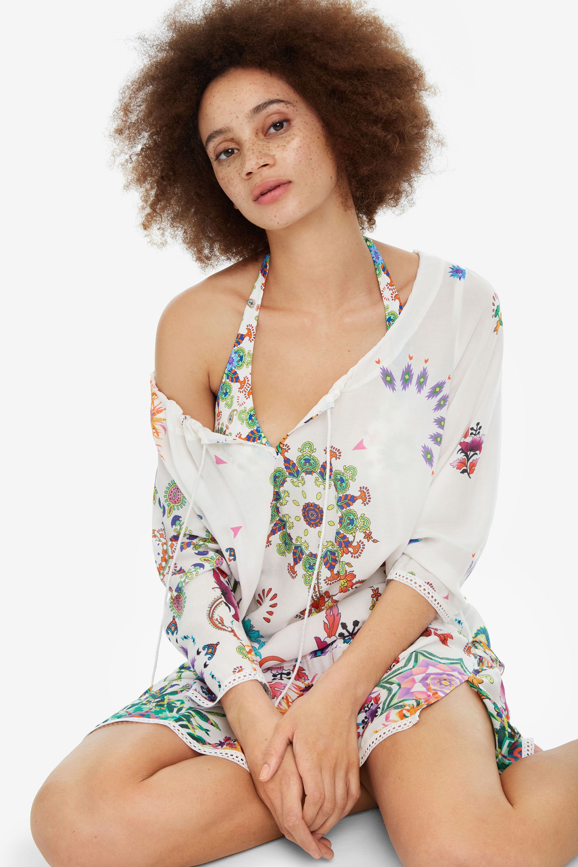 Desigual Melina Damen Strand Bluse