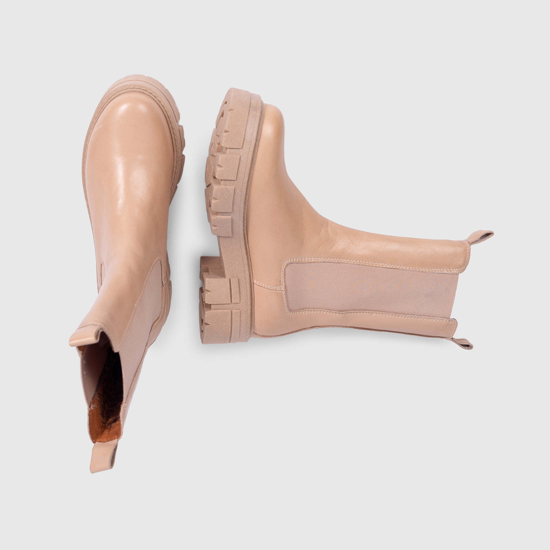 Apple of Eden Cher Damen High Chelsea Stiefel - glatt Leder
