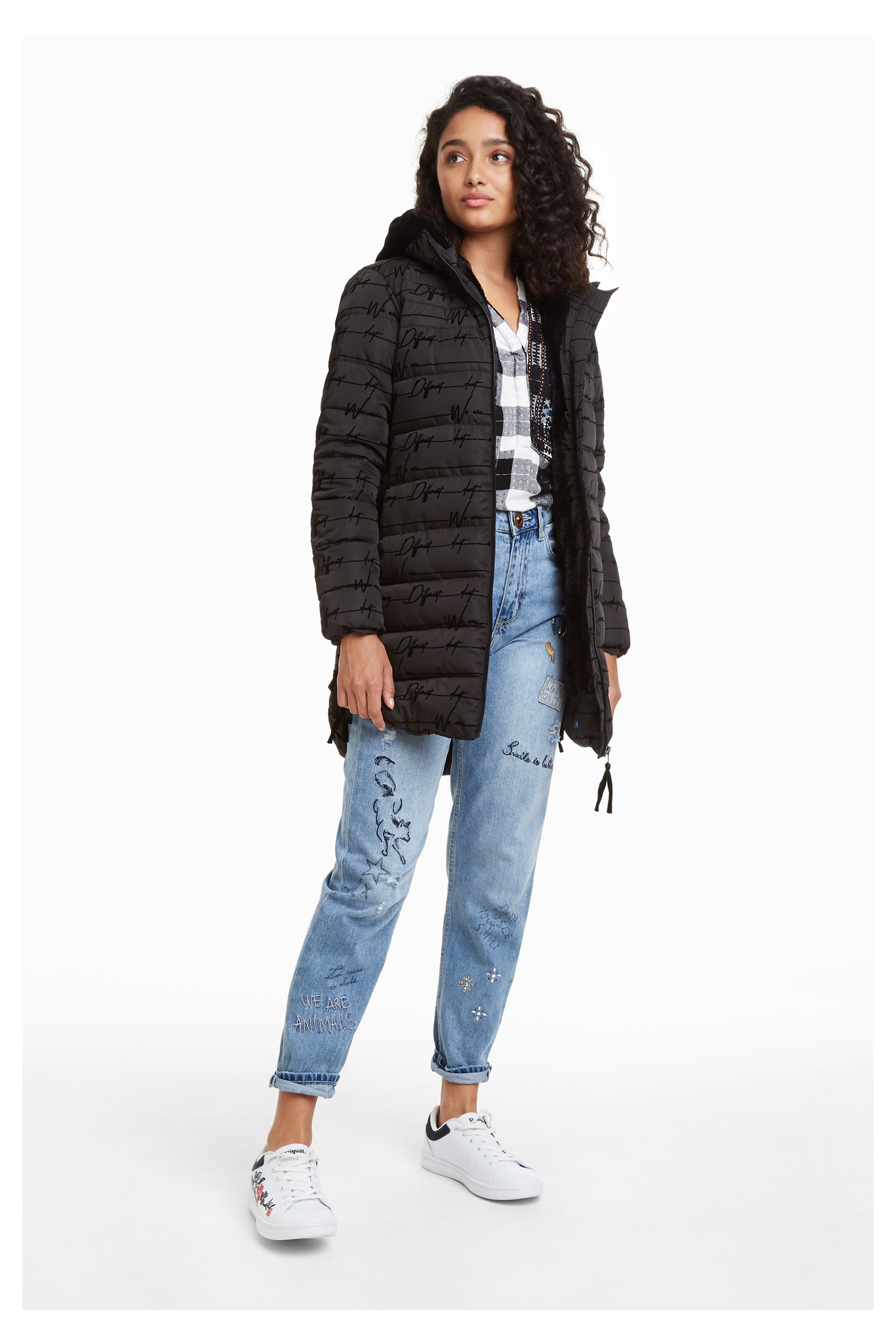 Desigual Padded Lucille Damen Mantel - schwarz
