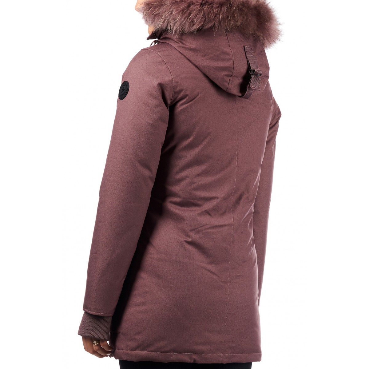 Airforce Slimfit Herringbone Damen Parka TTT - rose mit rose Fellkragen
