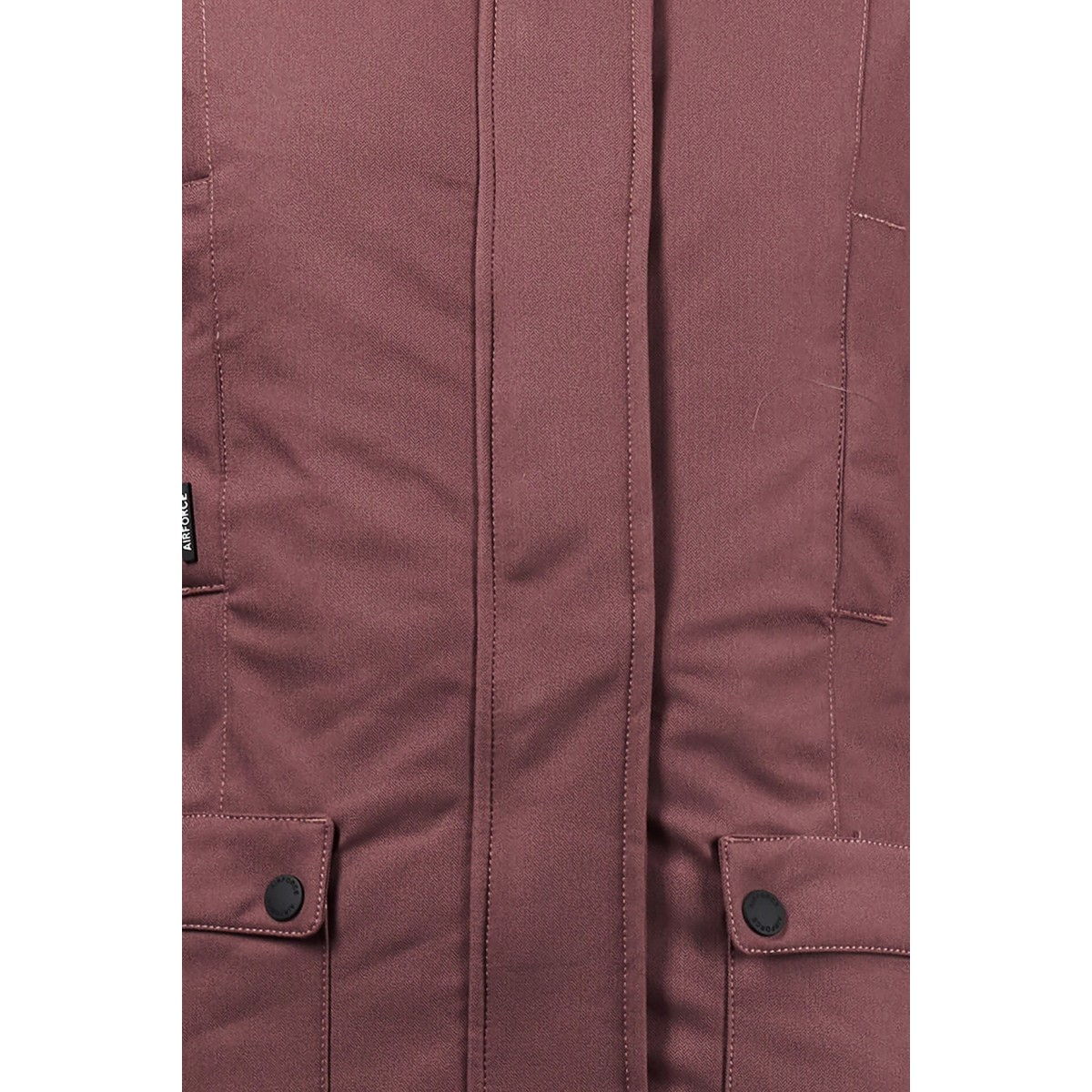 Airforce Slimfit Herringbone Damen Parka TTT - rose mit rose Fellkragen
