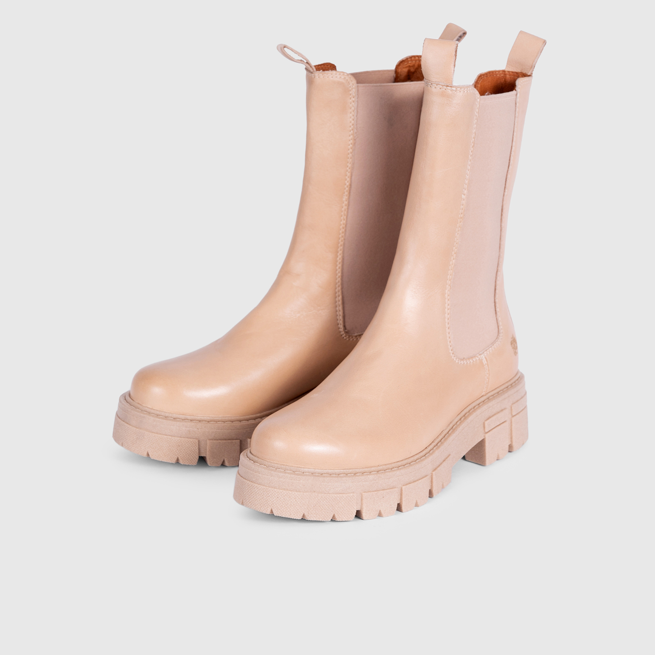 Apple of Eden Cher Damen High Chelsea Stiefel - glatt Leder