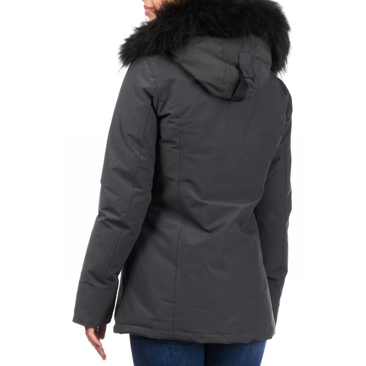 Airforce 2 Pocket Classic Parka TTT Polyester Damen Winterjacke grau - mit grauen Fellkragen