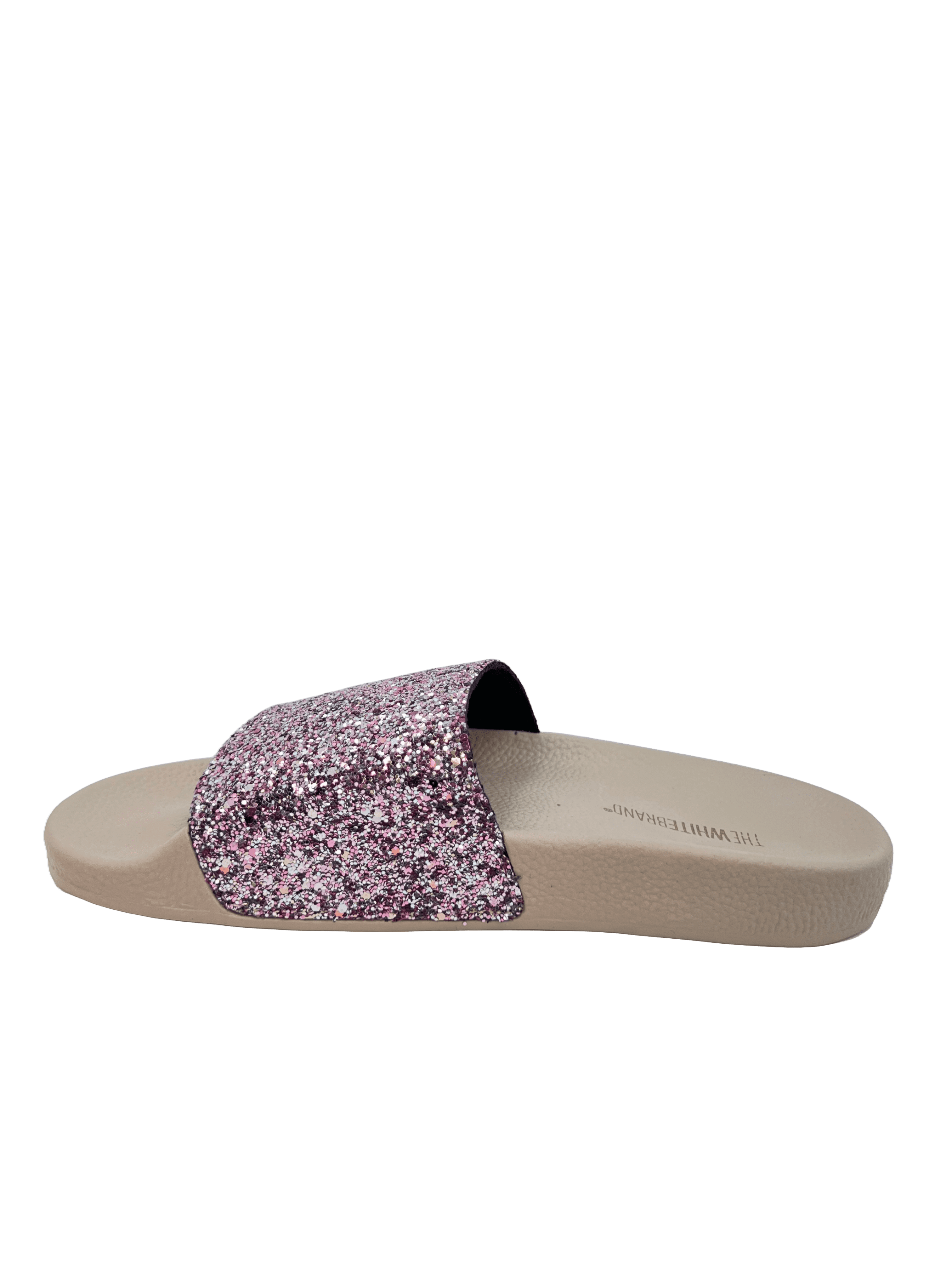 The White Brand Glitter Damen Pantolette