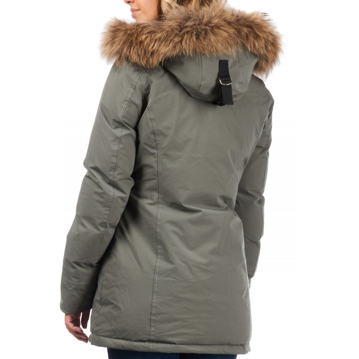 Airforce Deluxe Damen Jacke - pastel grün mit natur Fellkragen