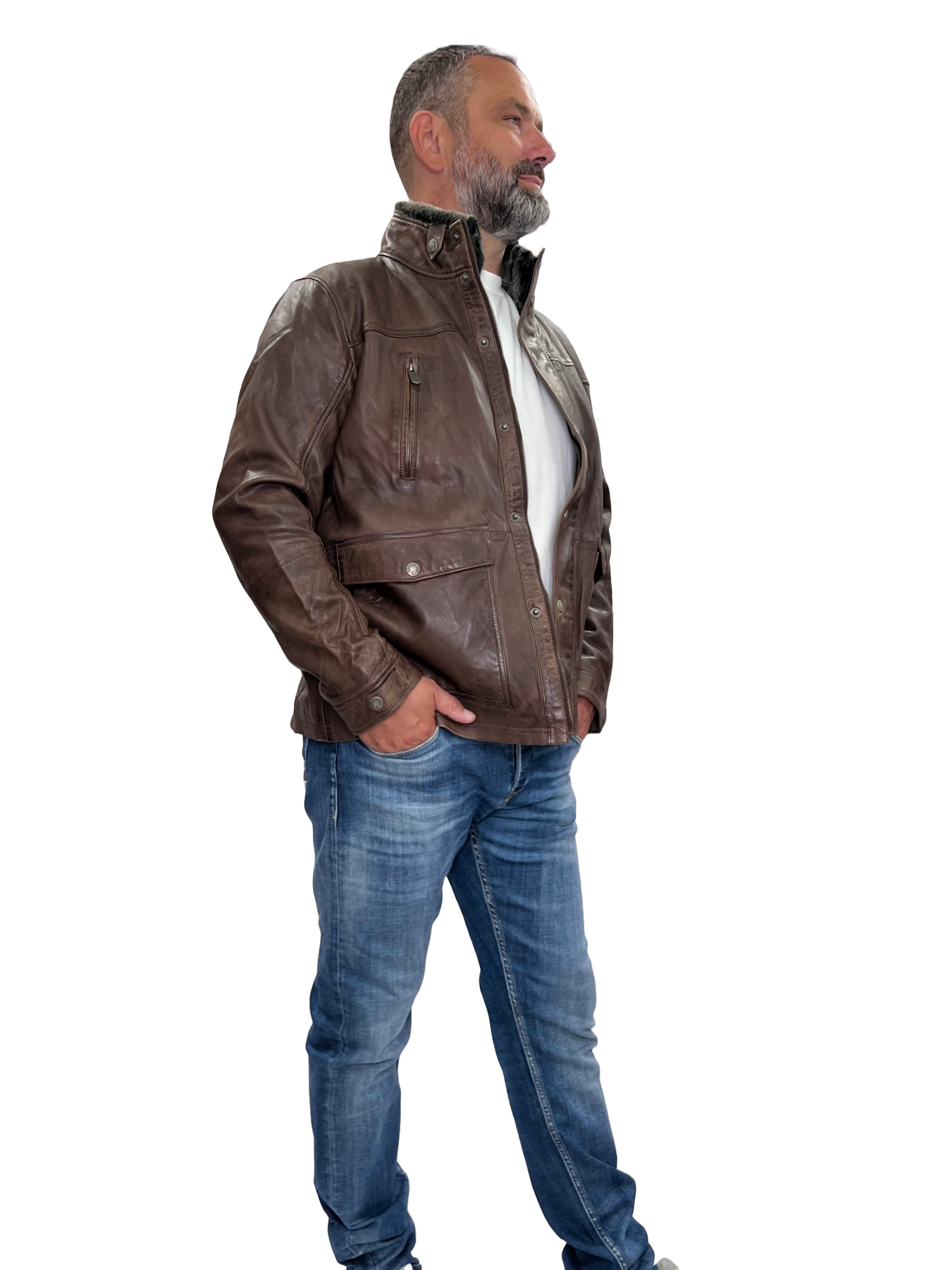 Arqueonautas 612806 Herren Lederjacke