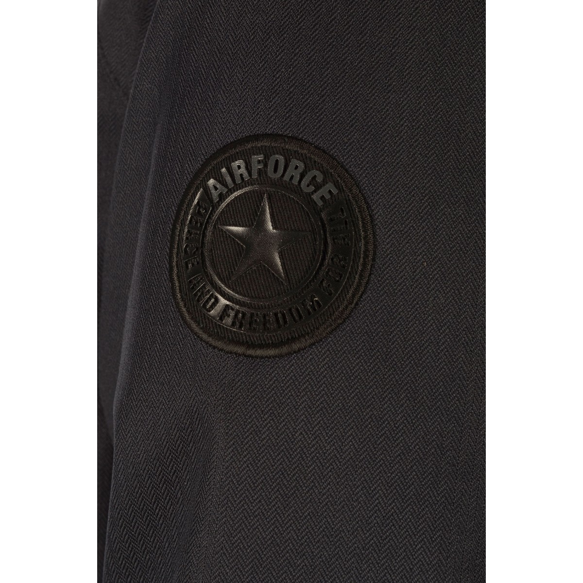 Airforce Slimfit Herringbone Damen Parka - schwarz mit natur Fellkragen