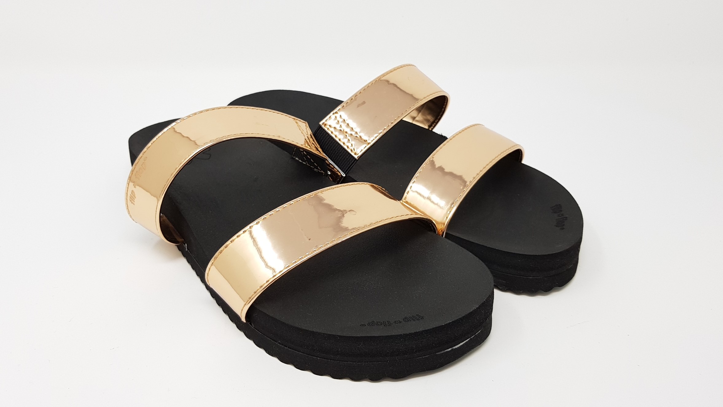 Flip Flop Double Strap Mirror metallic  Damen Slipper Sandalen